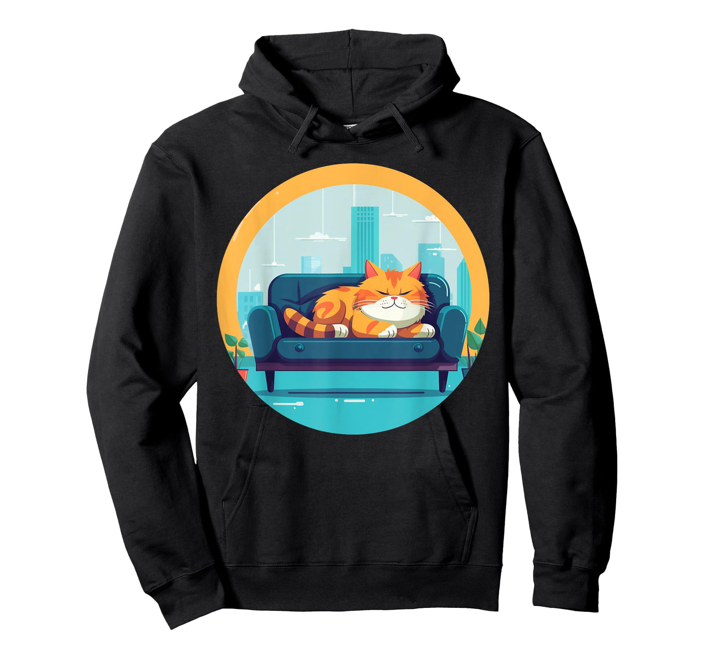 Funny sleepy cat on sofa for cats boys and girls T-Shirt