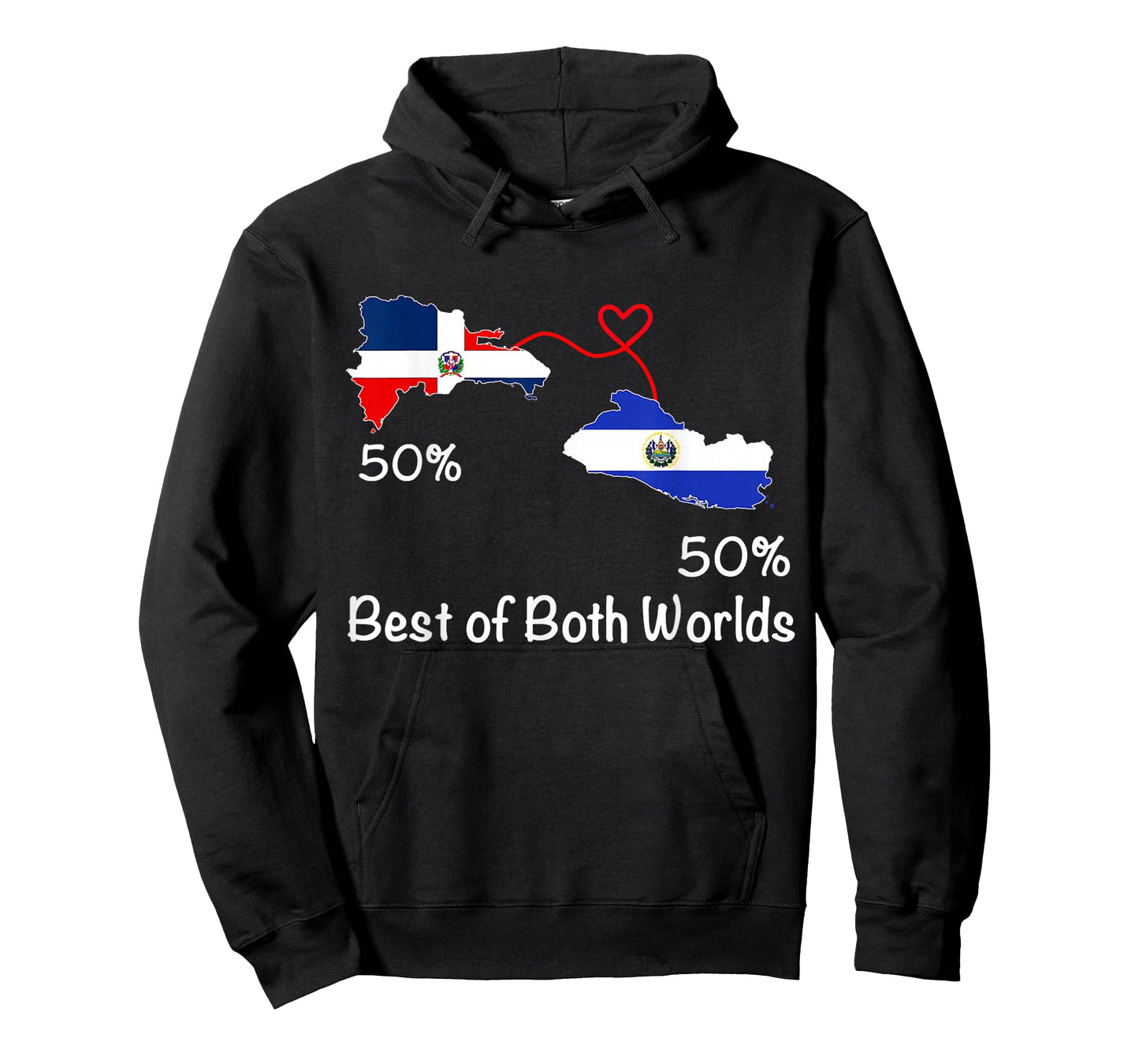 Half Dominican Half Salvadoran Flag Map Love Salvadoran RD T-Shirt