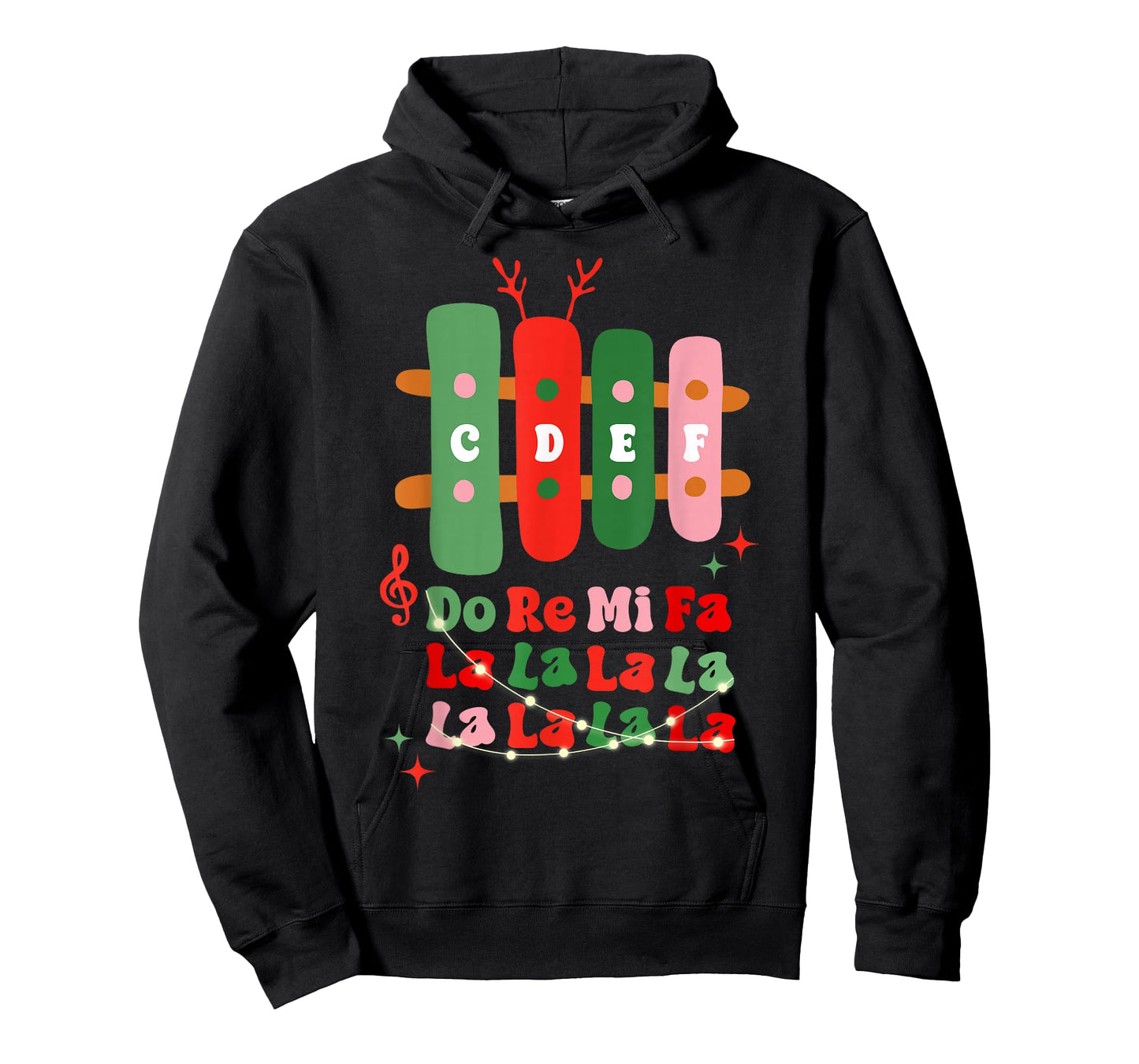 Groovy CDEF Do Re Mi Fa La La La La Music Teacher Christmas T-Shirt