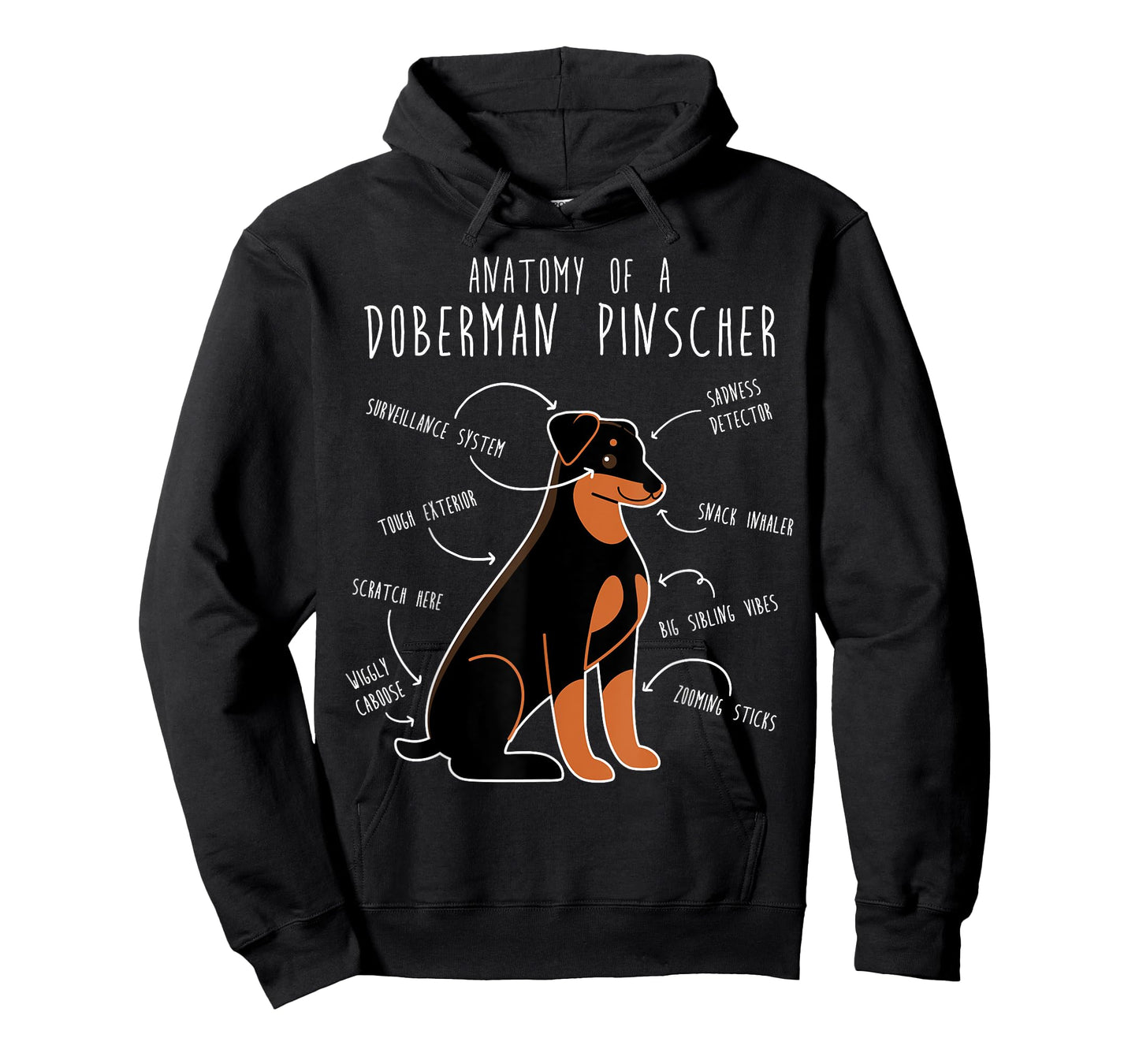 Doberman Pinscher Dog Anatomy Floppy Ears Funny Cute Pet Mom T-Shirt