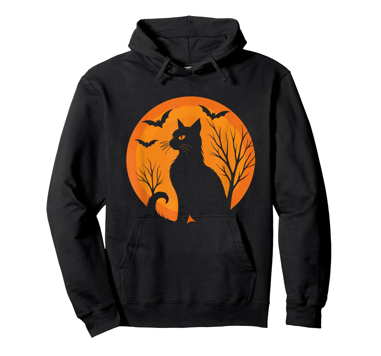 Black Cat Lover Costume Scary Retro Moon Halloween Cat T-Shirt