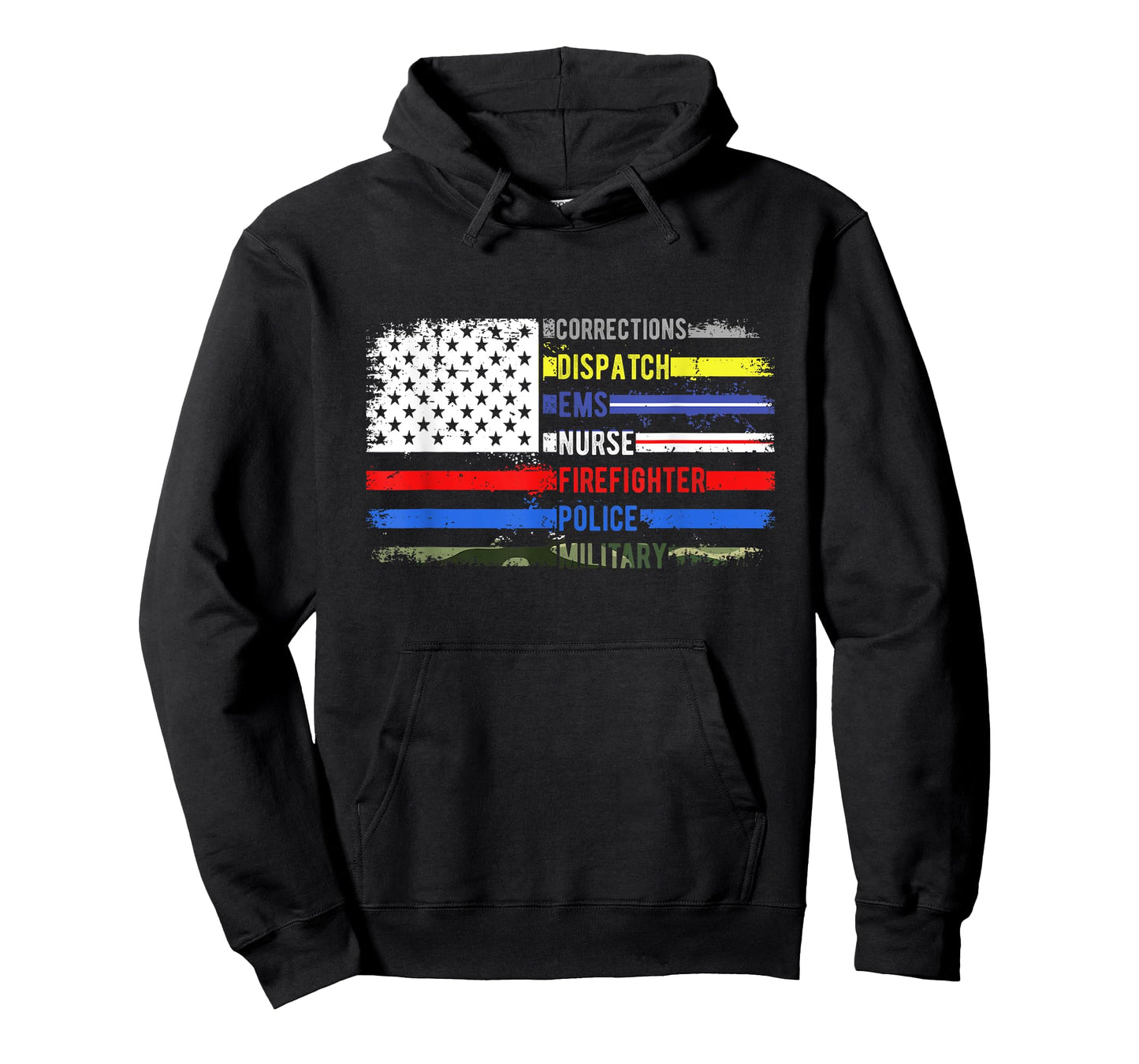 CORRECTIONS DISPATCH EMS NURSE FIREFIGHTER POLICE Patriot T-Shirt