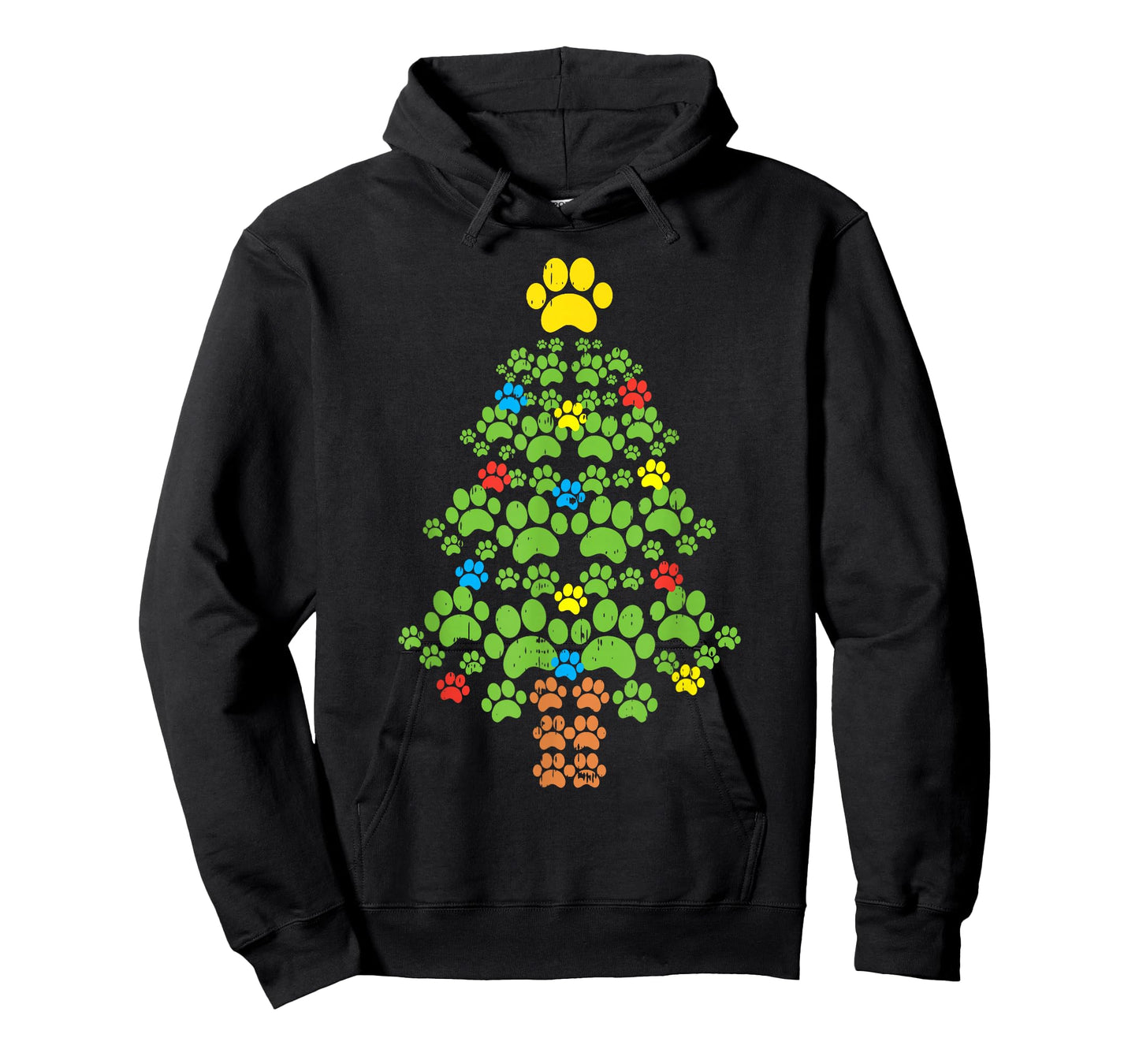 Paw Christmas Tree Cute Dog Lover Christmas Cat Owner Gift T-Shirt