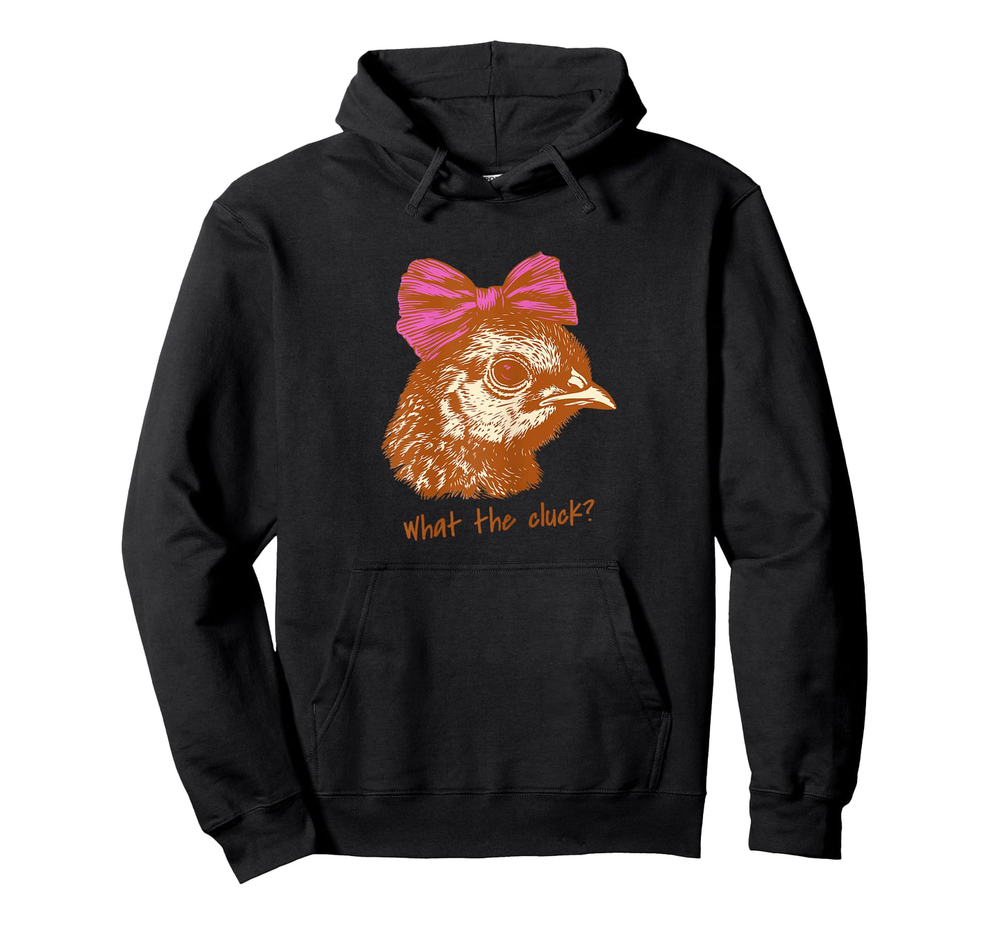 Funny Chicken Humor Shirts “What The Cluck?” Hen with Bow T-Shirt