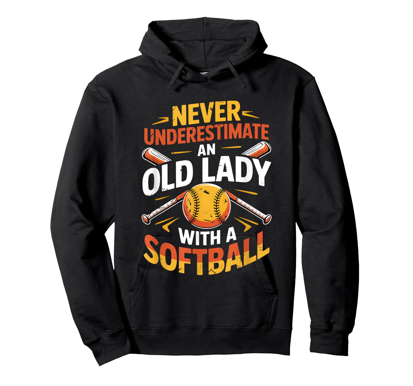 Never Underestimate Old Lady with A Softball Sport Player T-Shirt