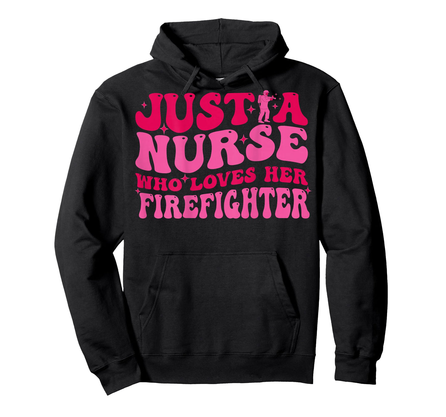 Just A Nurse Who Loves Her Firefighter Funny Fireman Wife RN T-Shirt