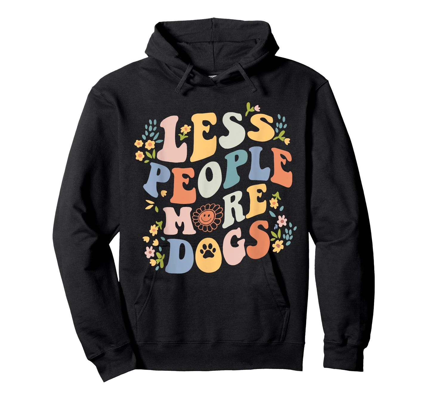 Less People More Dogs Funny Retro Vintage Groovy Dog Lovers T-Shirt for Men Women