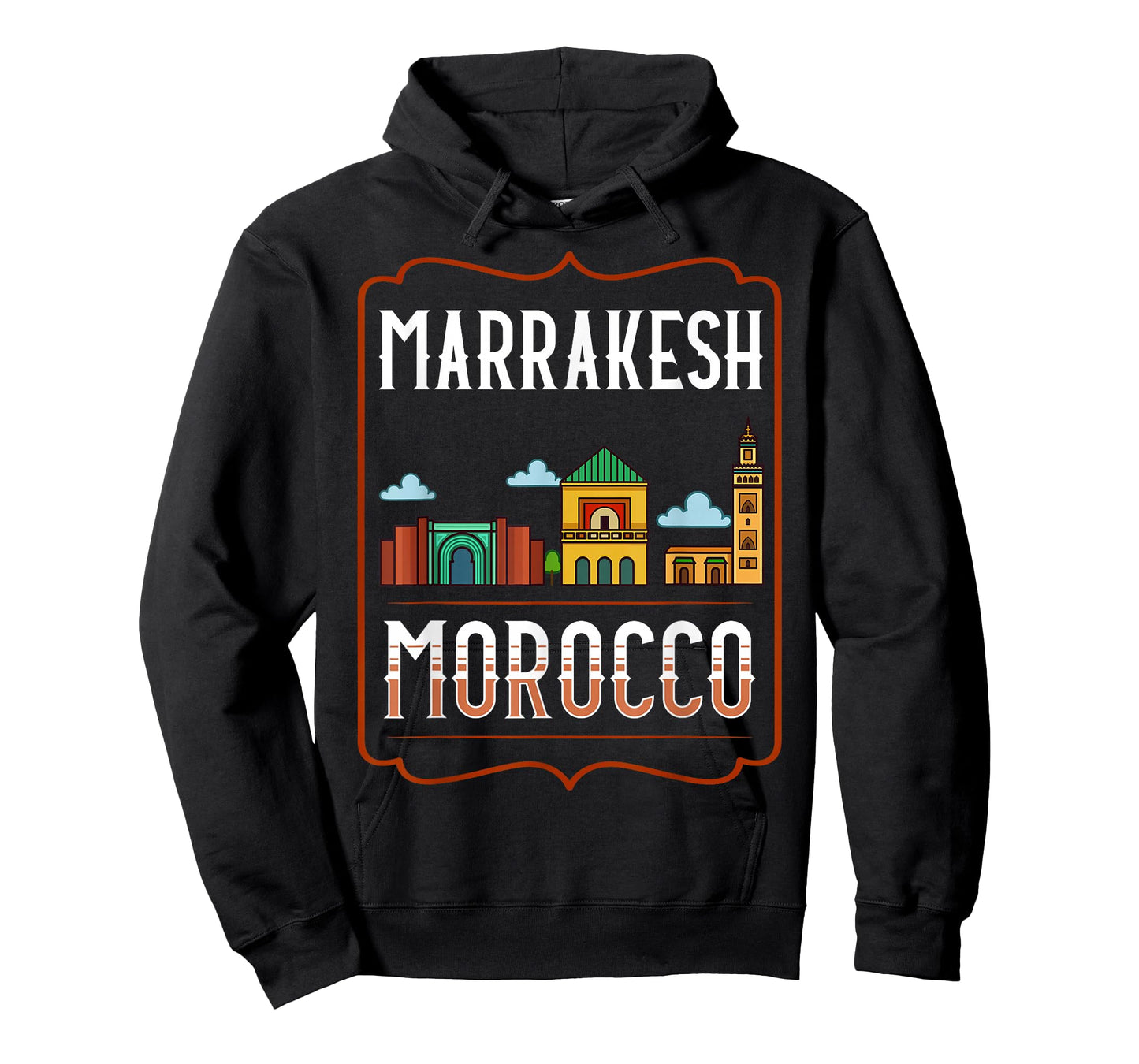 Marrakesh Morocco City Skyline Map Travel T-Shirt