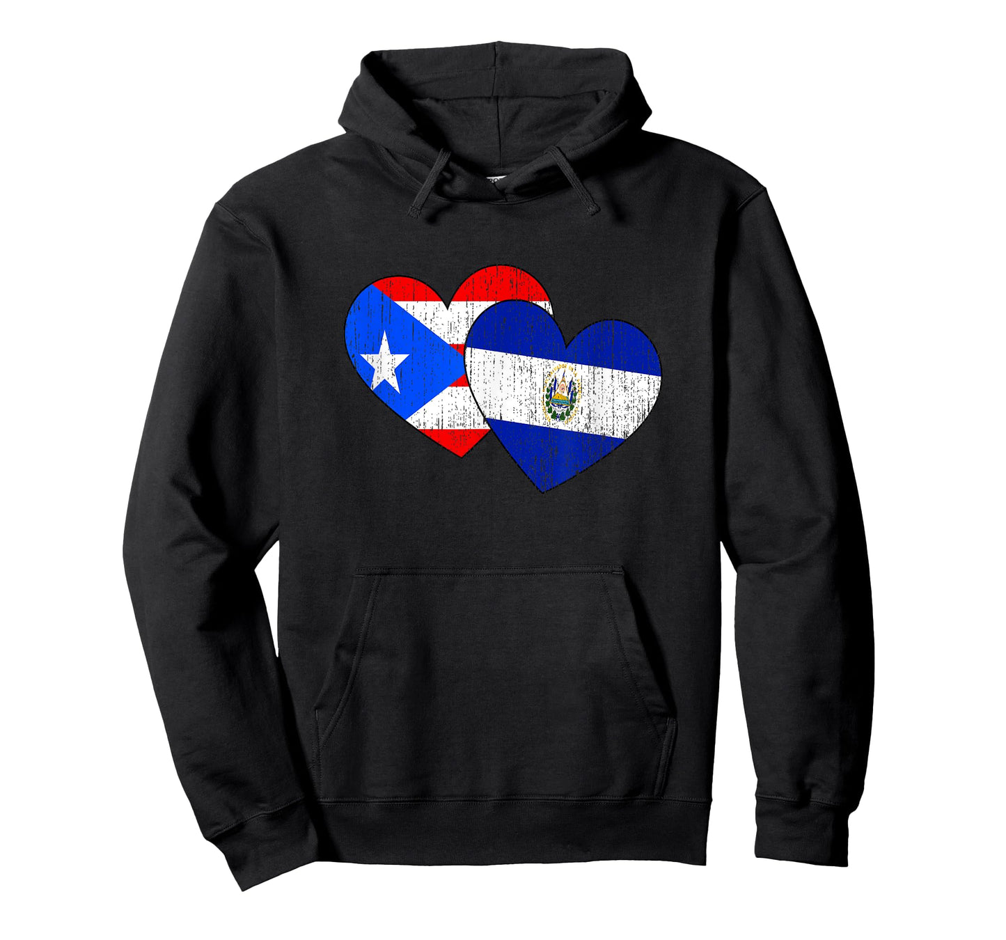 Half Salvadorian And Puerto Rican Rico El Salvador Flag Love T-Shirt