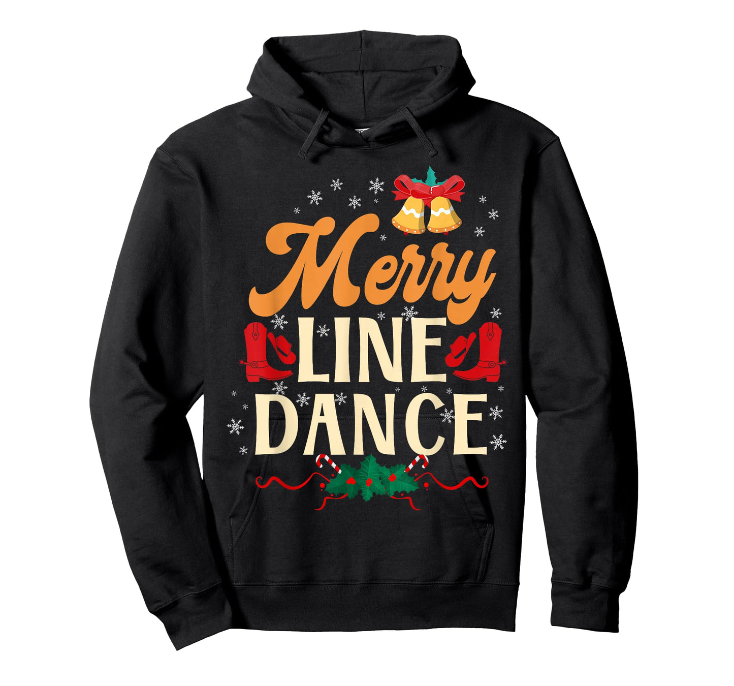 Country Line Dance Dancer HD0 Merry Line Dance T-Shirt - Women's Black Small Classic Fit Crew Neck Short Sleeve