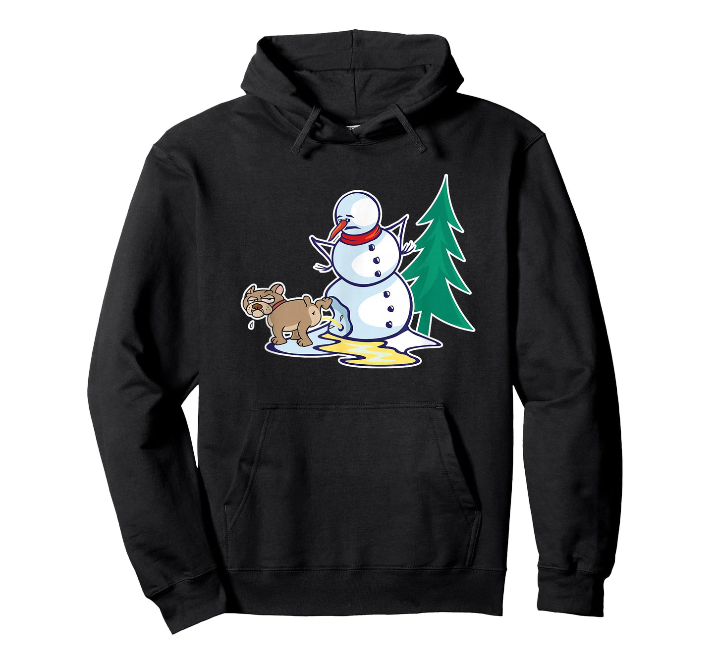 Funny Christmas Dog Peeing on Snowman Winter T-Shirt