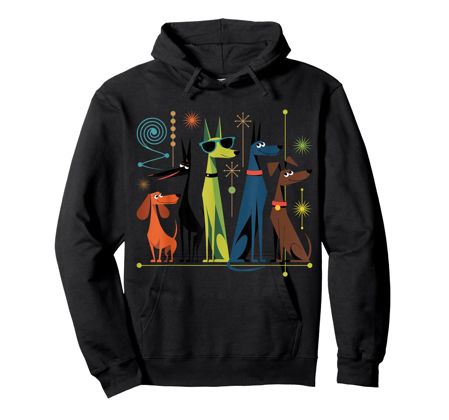 Retro Mid-Century Modern Dogs 50s 60s Style T-Shirt