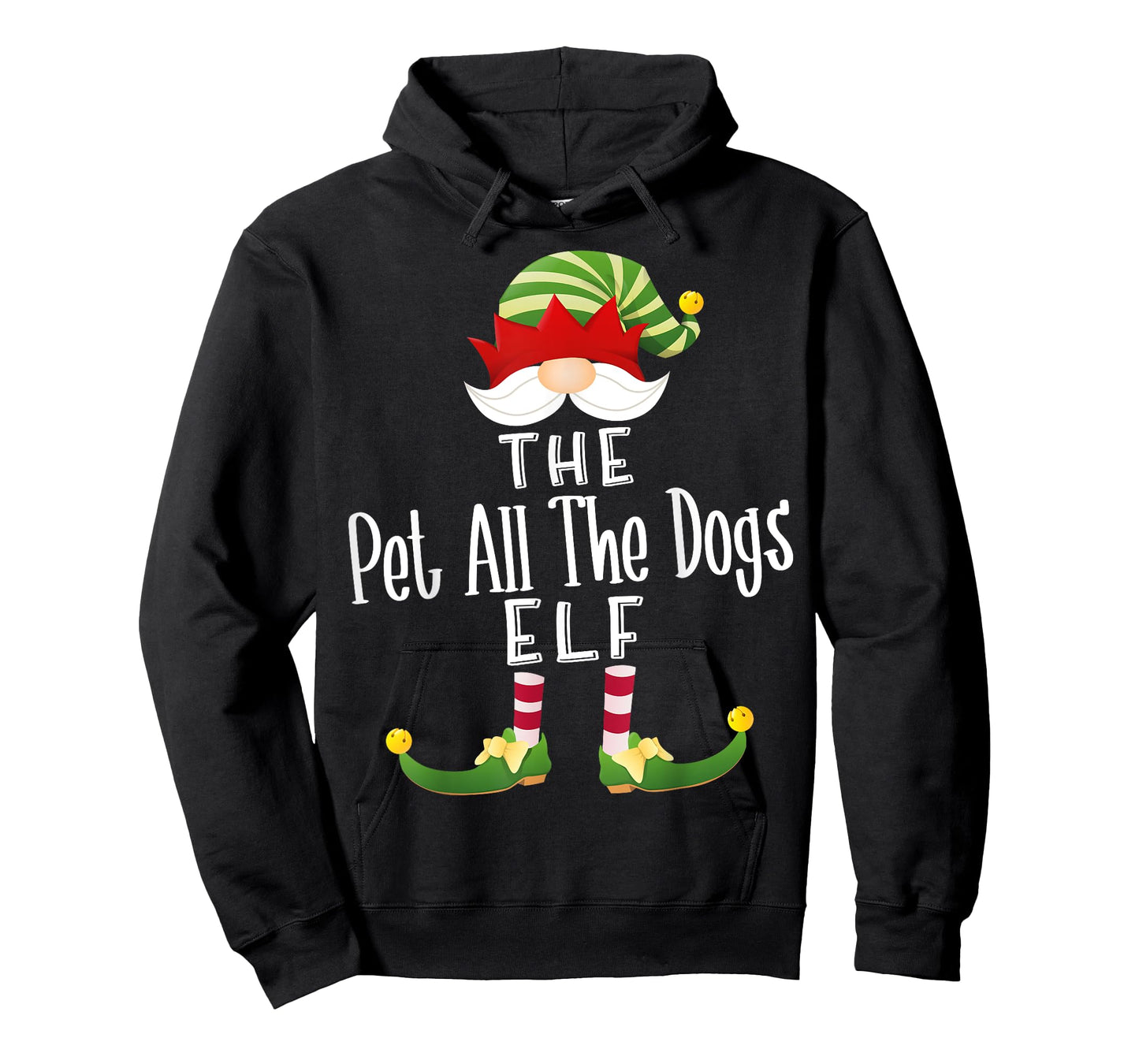 Pet All The Dogs Elf Group Christmas Funny Pajama Party T-Shirt