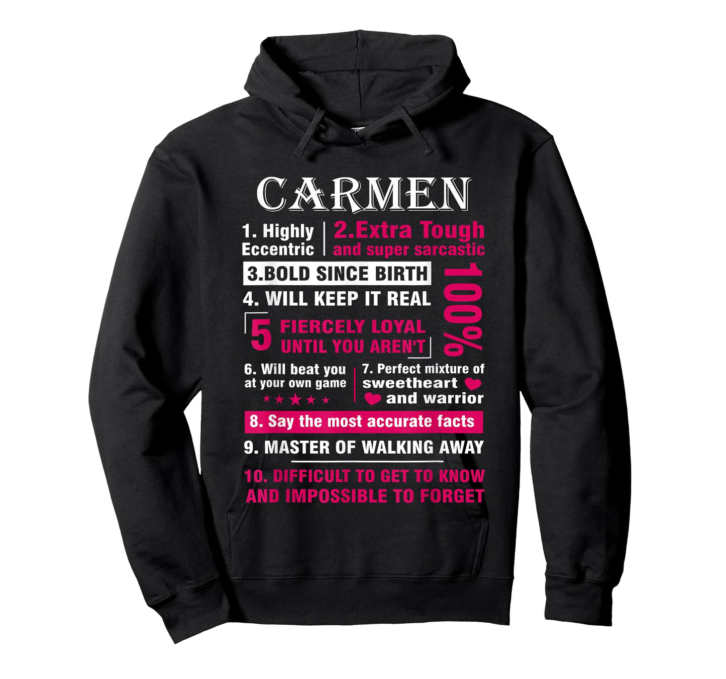 CARMEN Highly Eccentric 10 Facts Shirt First Name shirt T-Shirt