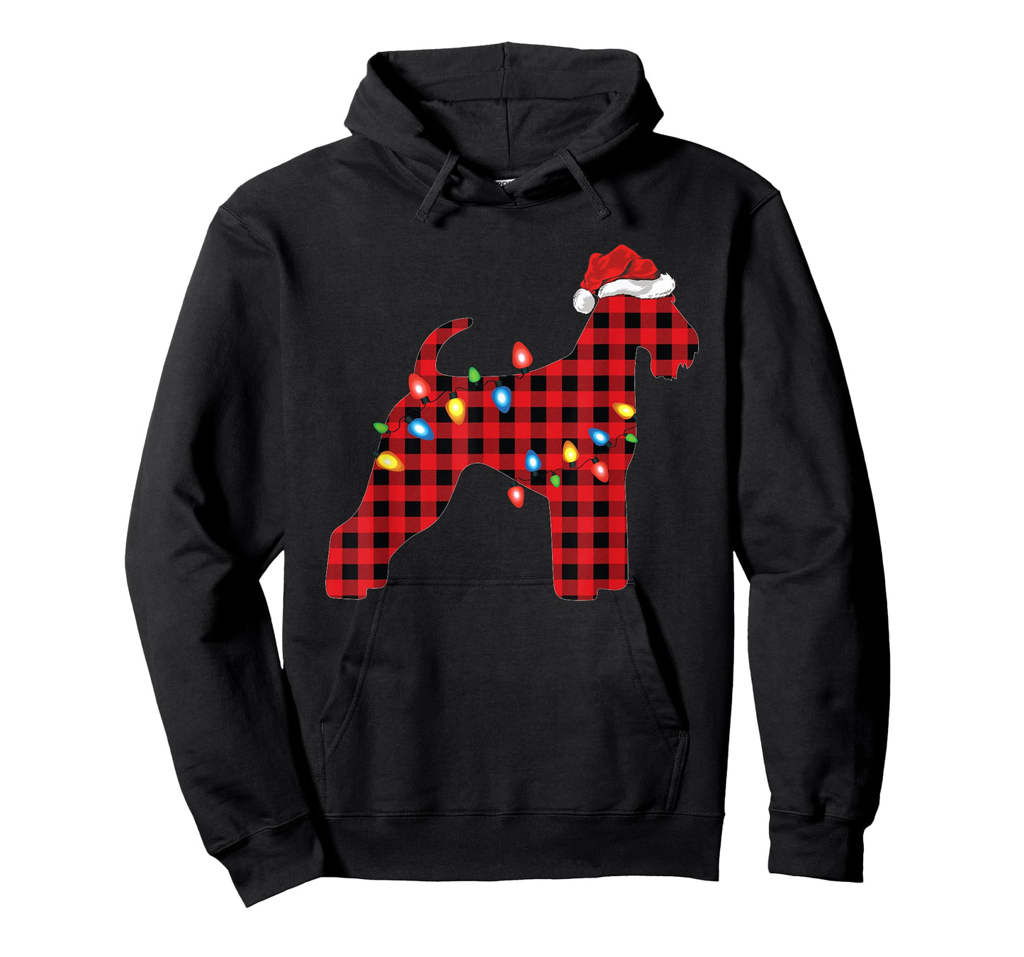 Red Buffalo Plaid Santa Airedale Terrier Christmas Pajama T-Shirt