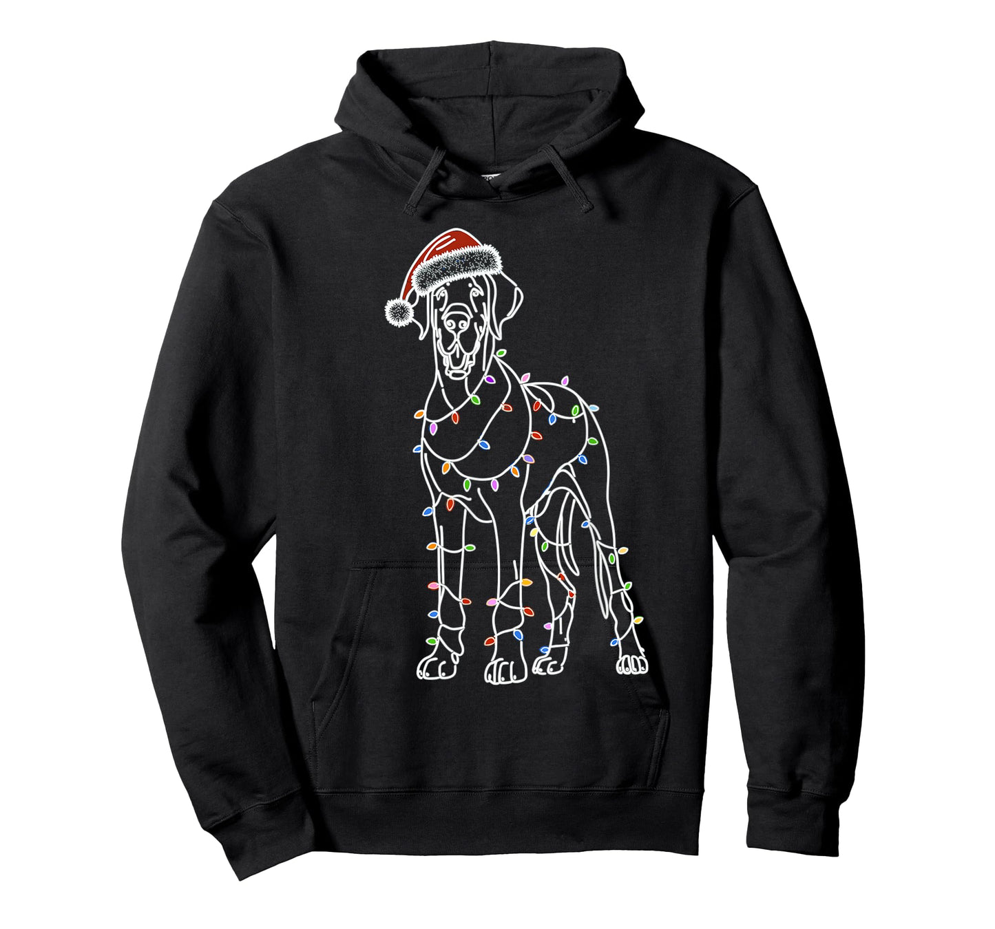 Great Dane Funny Santa Christmas Tree Lights, Pajamas Mom T-Shirt