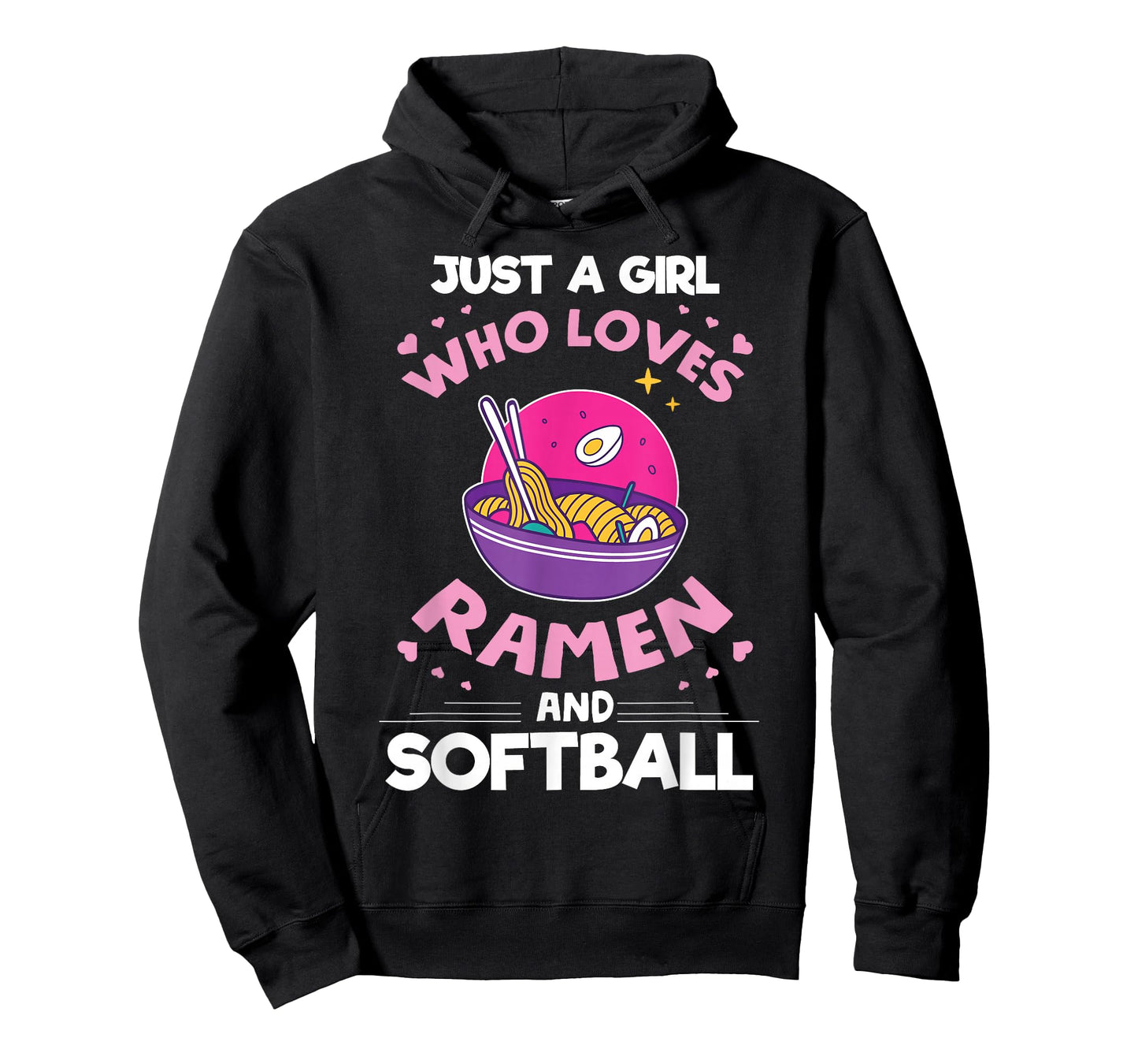 Girl who loves Ramen And Softball Anime gifts for teen girls T-Shirt