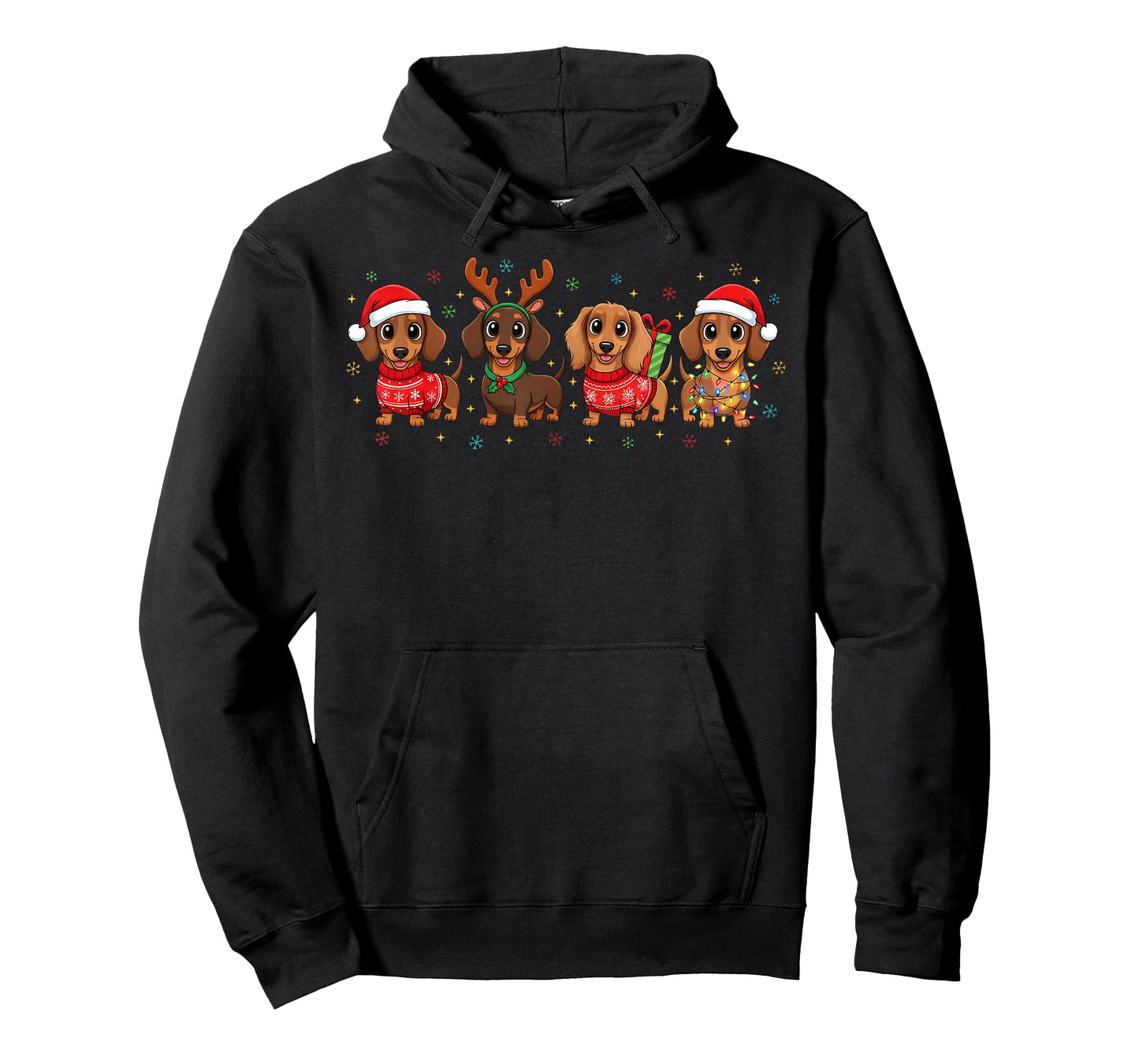 Christmas Xmas Lights Dachshund Dog Lover Pajamas Holiday T-Shirt