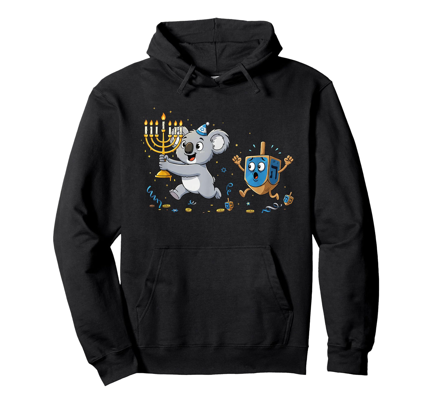 Funny Koala Dreidel Menorah Hanukkah Kids Womens Mens T-Shirt
