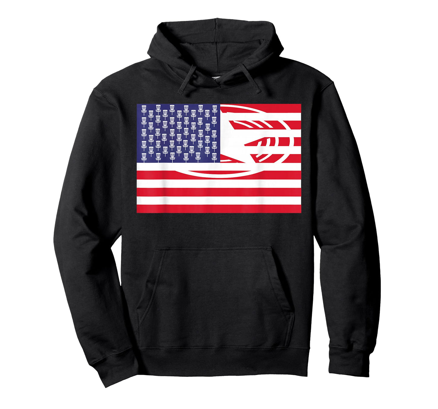 Funny Basket Stars USA Flag Red White Disc Golf T-Shirt