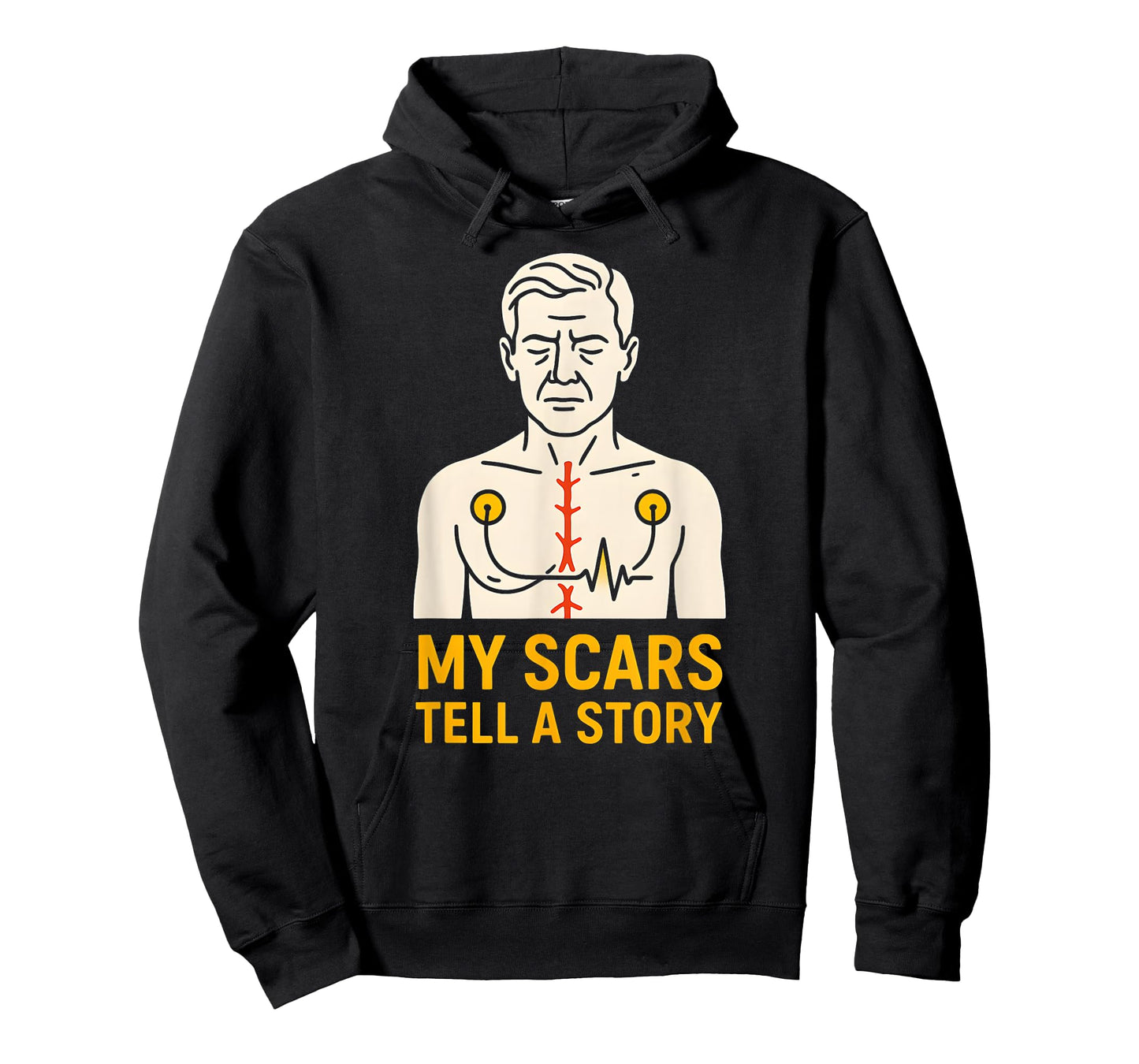 Heart Surgery Patient My Scars Tell A Story Cool Mens T-Shirt