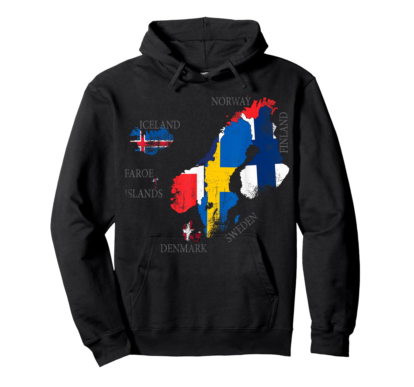Vintage Scandinavia flag Tee, Maps of Nordic countries Tee T-Shirt