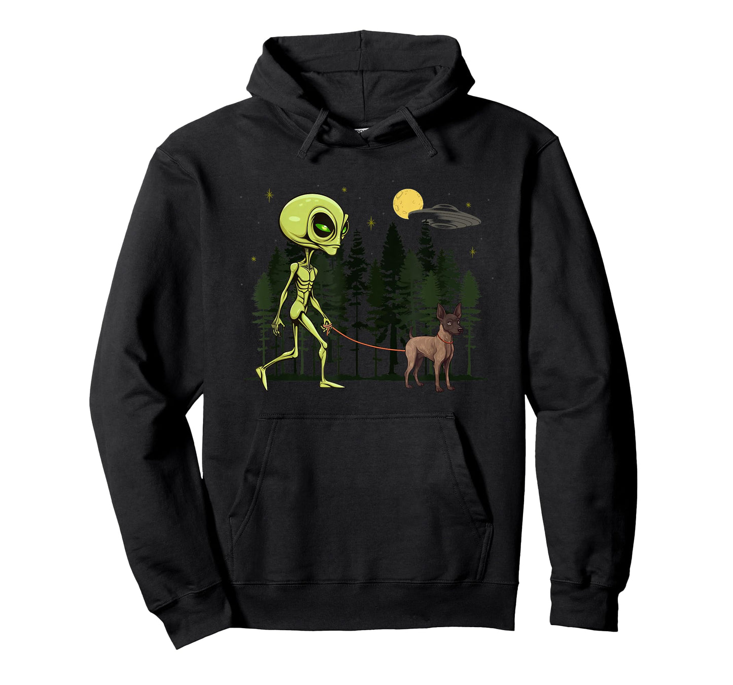 Funny Xoloitzcuintli Xolo Alien Walking UFO Pet Dog Mom Dad T-Shirt