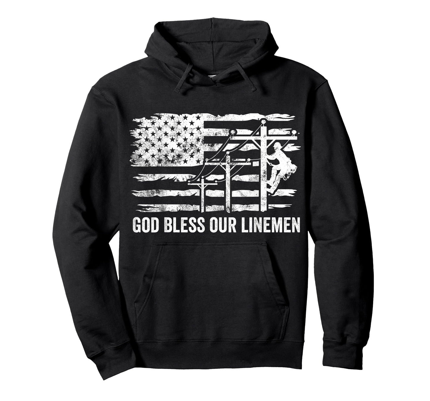 God Bless Our Linemen American Flag Proud Lineman Wife T-Shirt