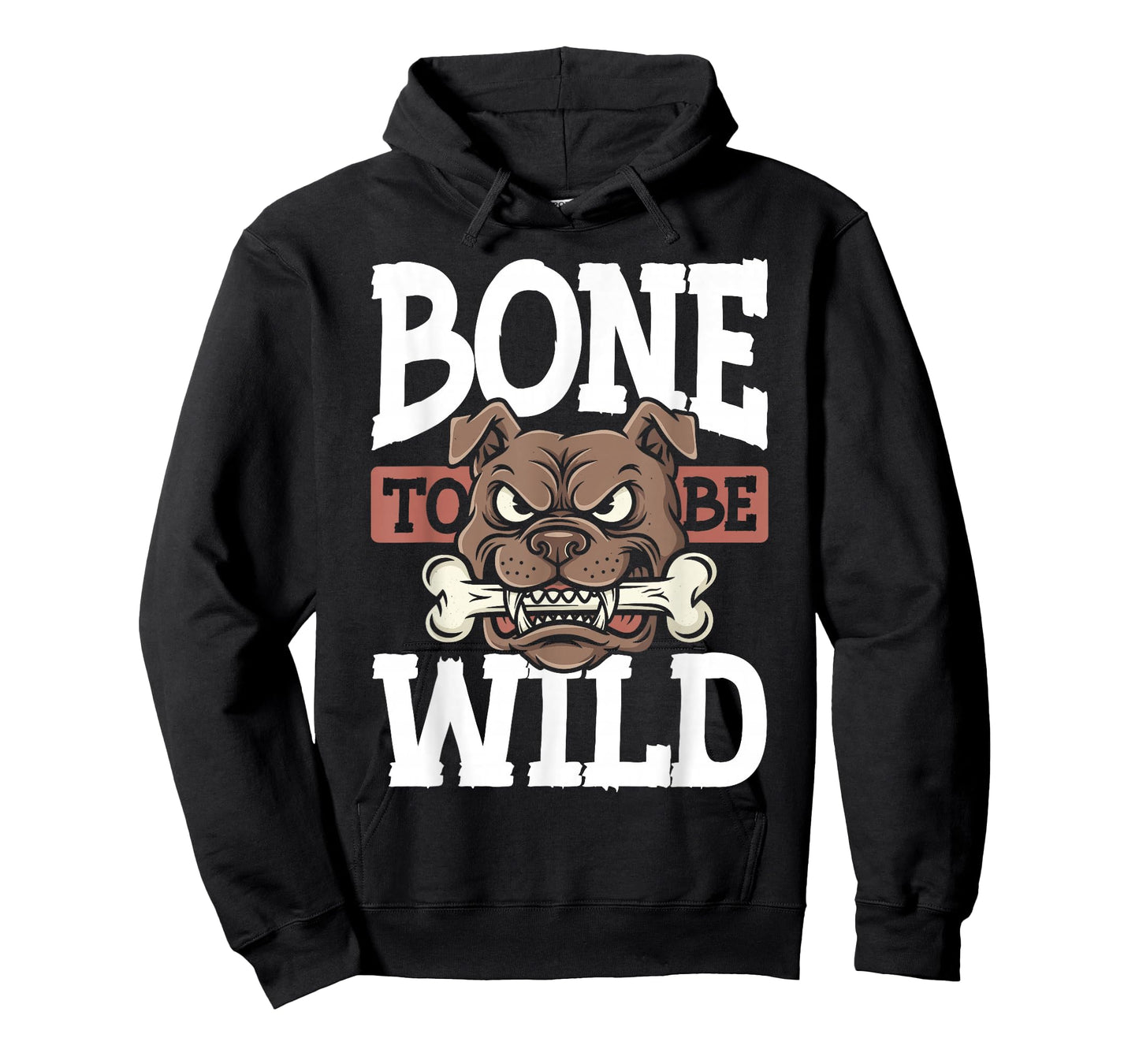 Tough Bulldog Holding Bone Dog Dads Funny Biker Dog Lovers T-Shirt