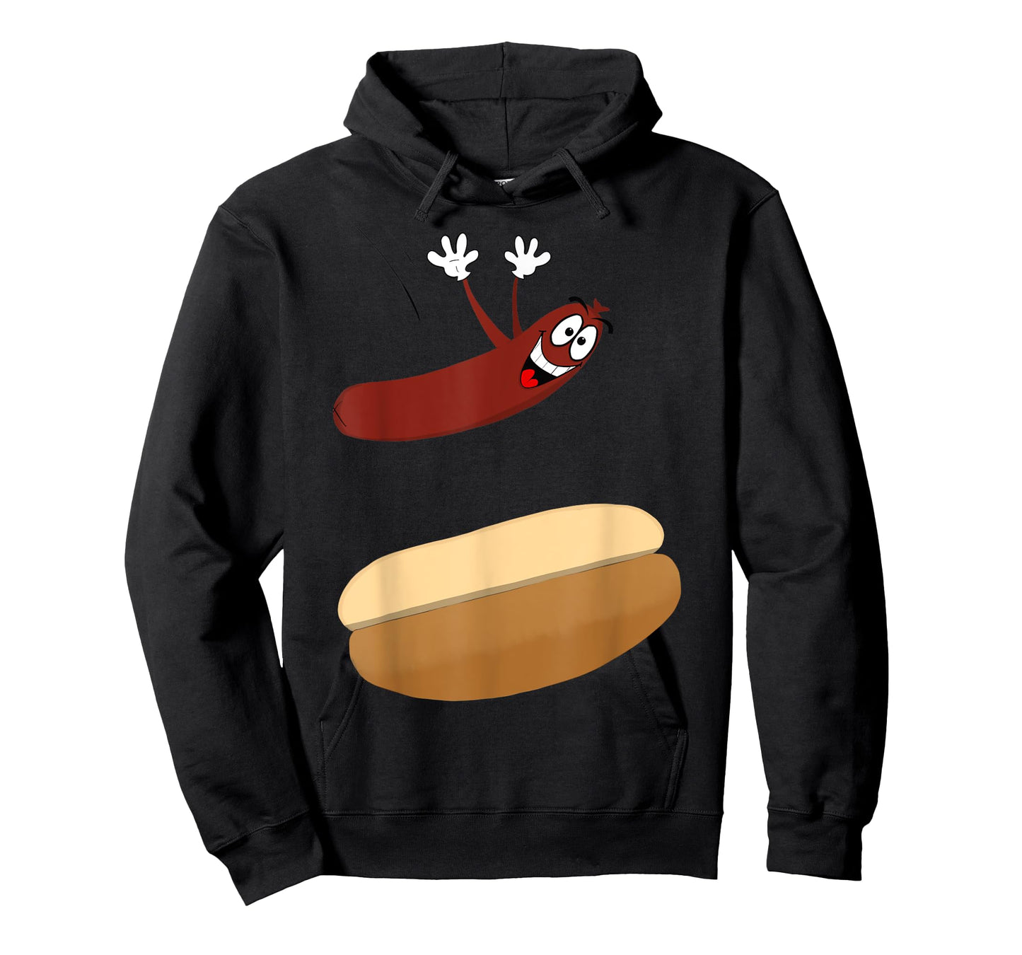 Happy Cartoon Hot Dog Jumping into a Bun T-Shirt T-Shirt
