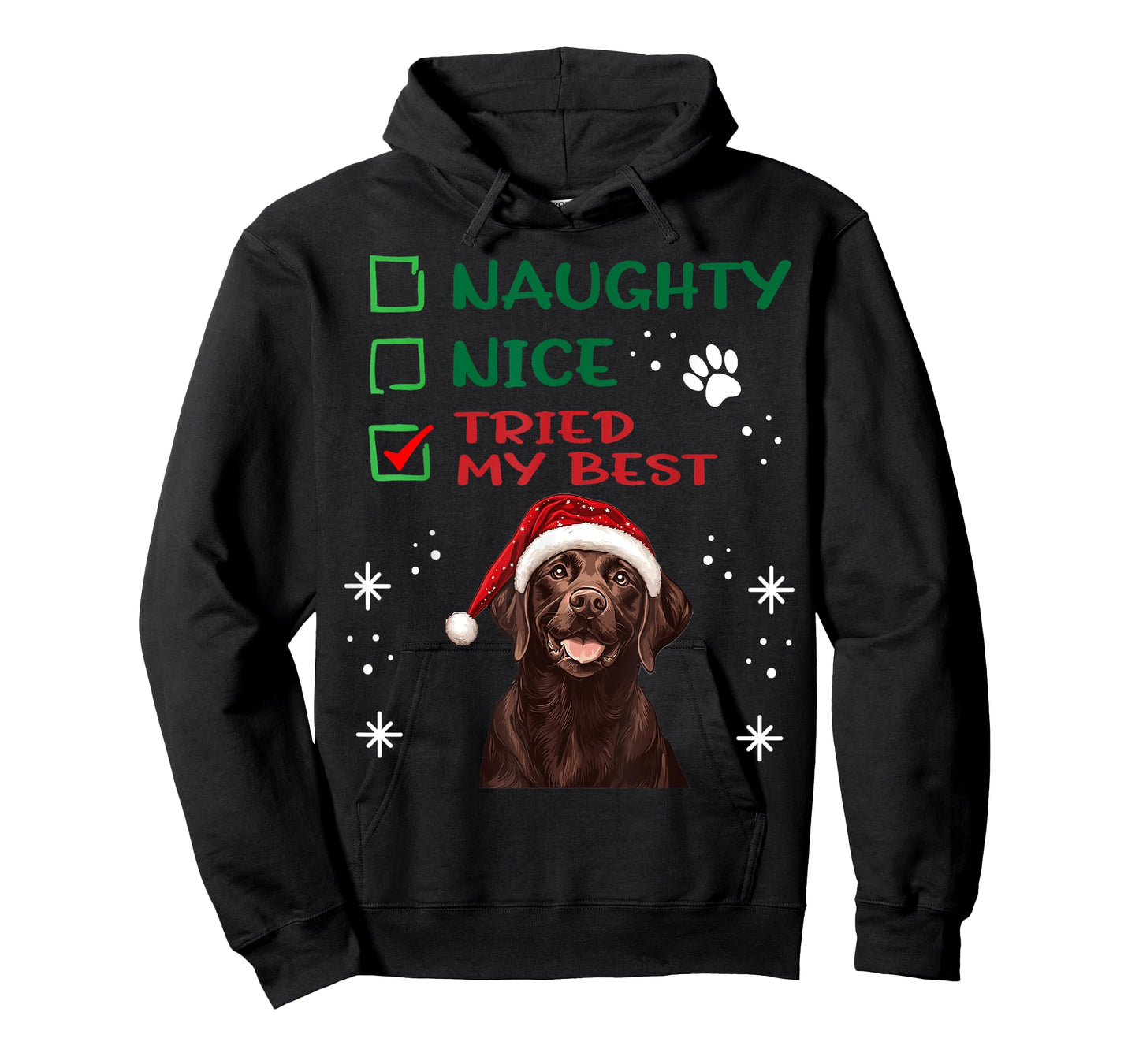 Cute Labrador Retriever Dog Christmas Naughty Nice Tried my T-Shirt
