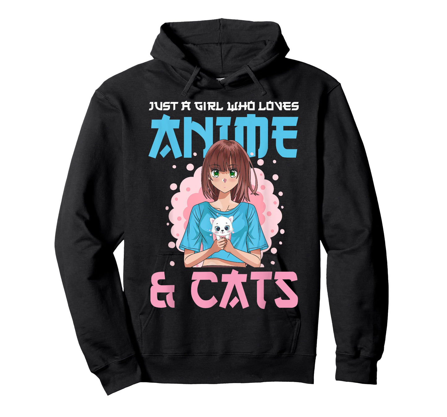 Just A Girl Who Loves Anime and Cats Cute Cat Lover Teens T-Shirt