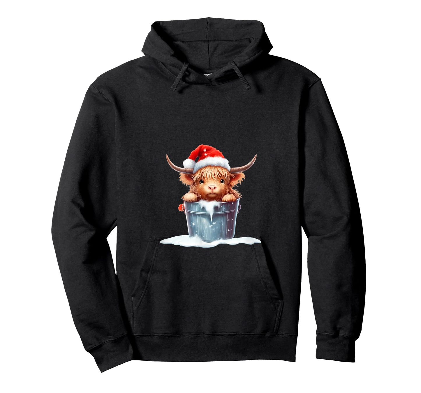 Cute Highland Cow in Santa Hat Country Heifer Farm Farmer T-Shirt