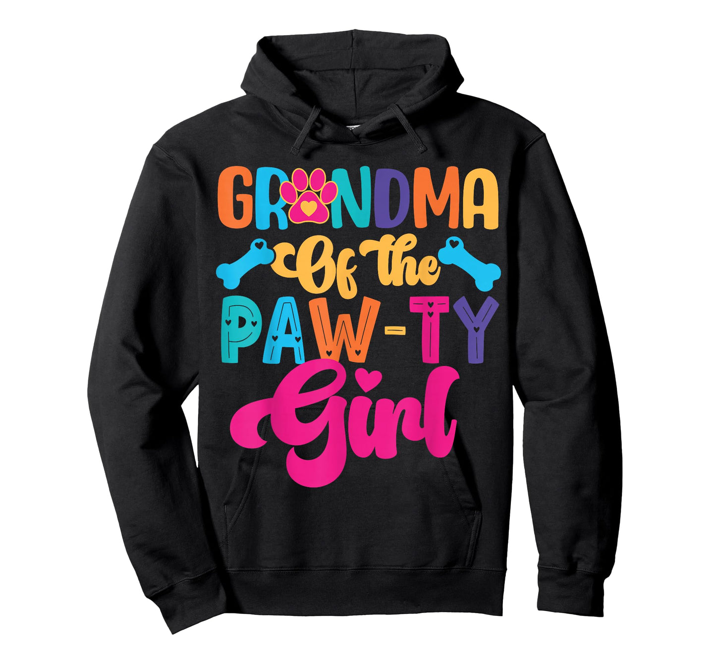 Grandma Of The Birthday Girl Dog Paw Family Matching Party T-Shirt