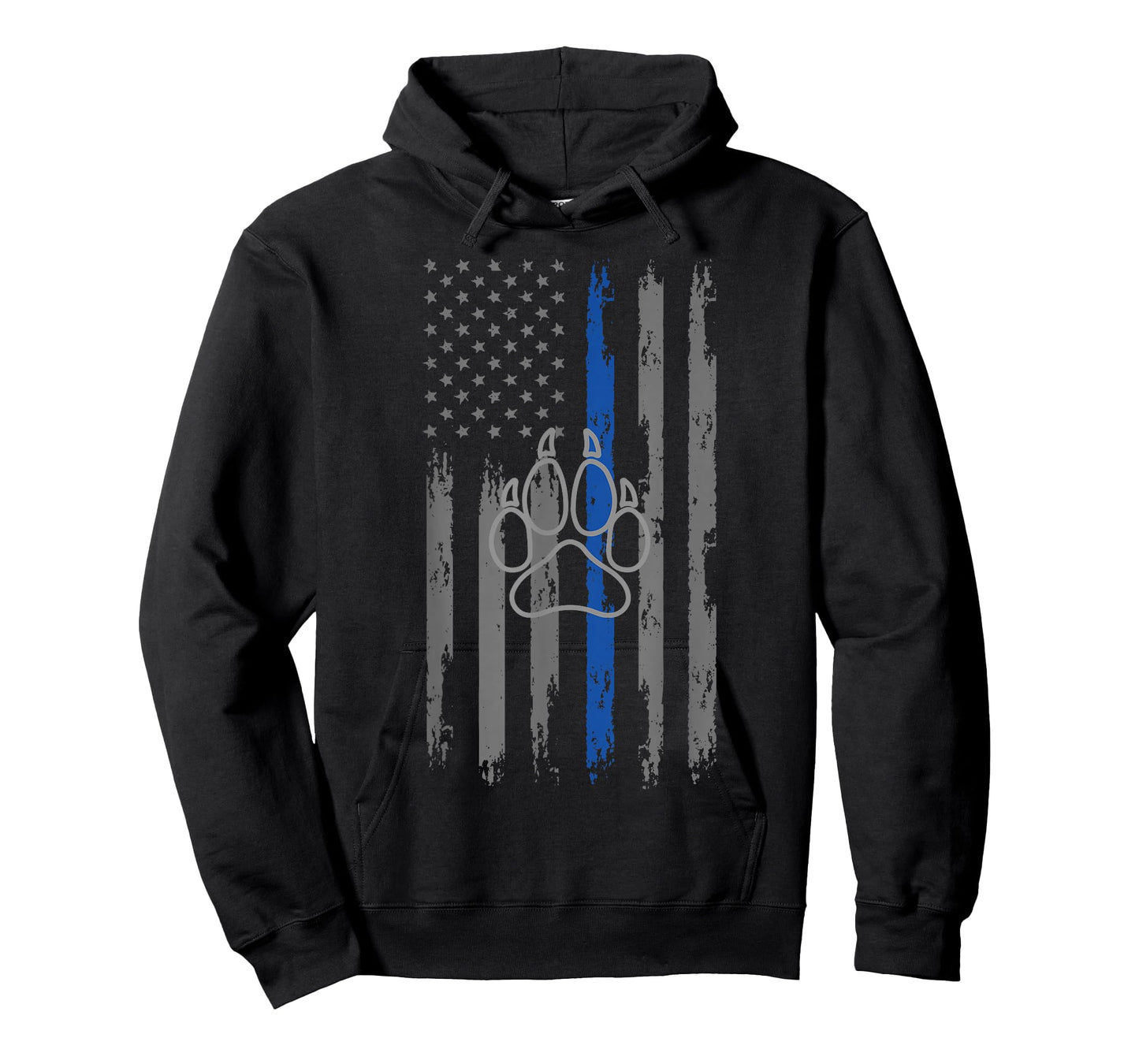 Police Flag with Dog Paw Print K9 T-Shirt