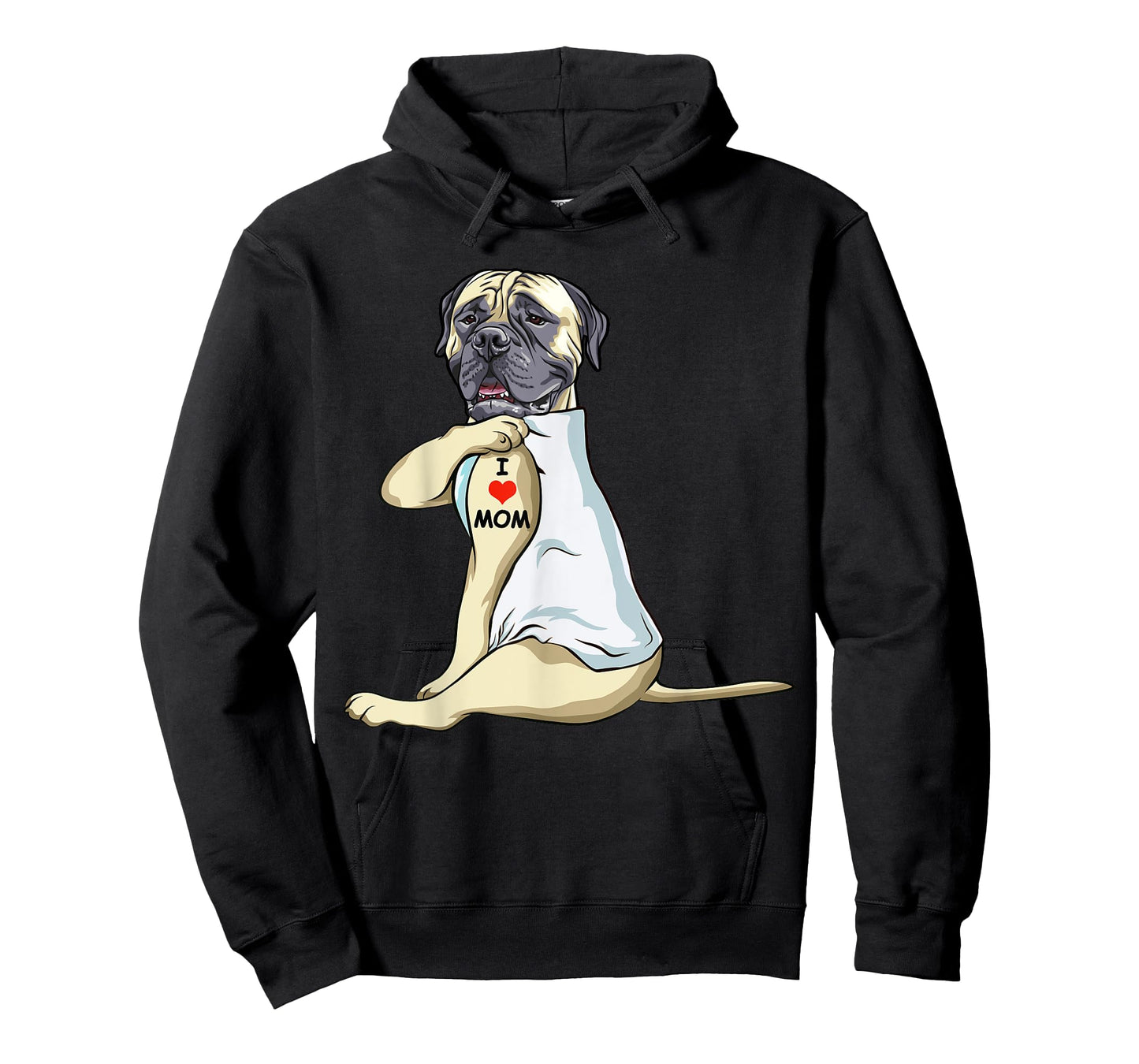 I Love Mom Tattoo English Mastiff Mom Dog Lover Women T-Shirt