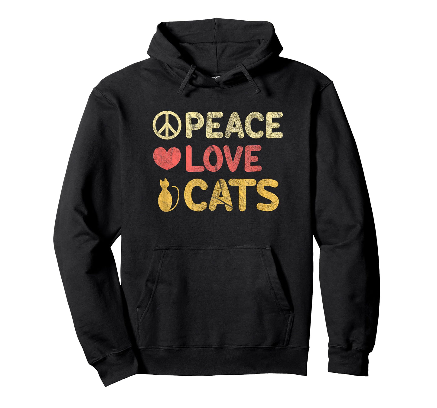 Peace Love Cats Funny Cat Lover Gift T-Shirt for Men Women Girls Kids