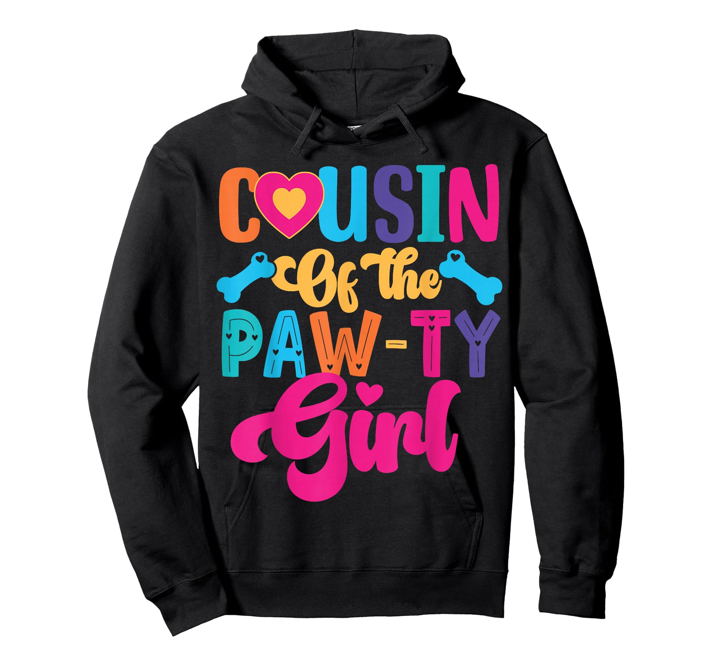 Cousin Of The Birthday Girl Dog Paw Family Matching Party T-Shirt
