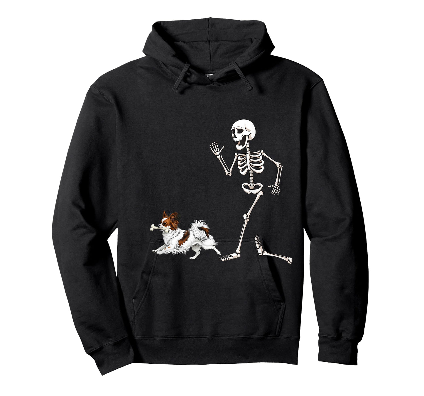 Funny Halloween Papillon and Skeleton T-Shirt