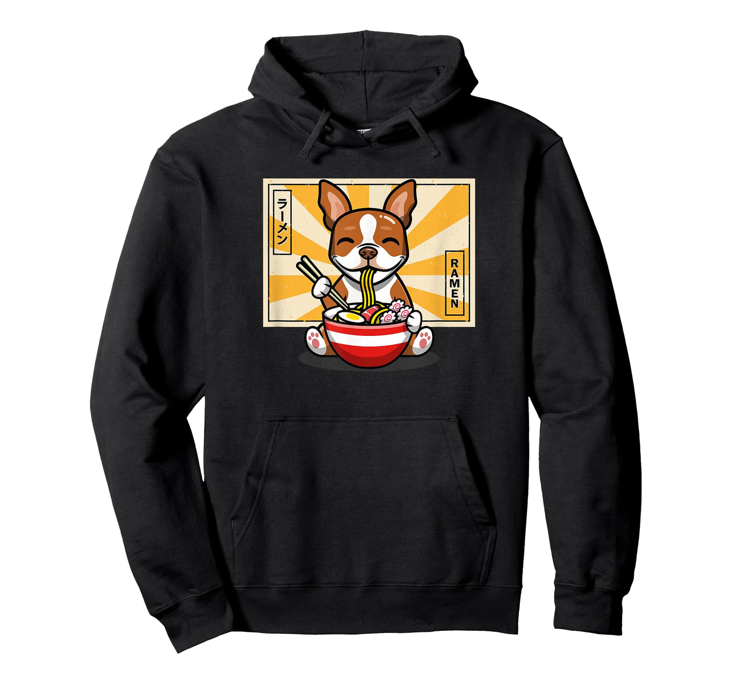 Funny Cute Kawaii Kids Japanese Ramen Red Bostie Dog Lover T-Shirt