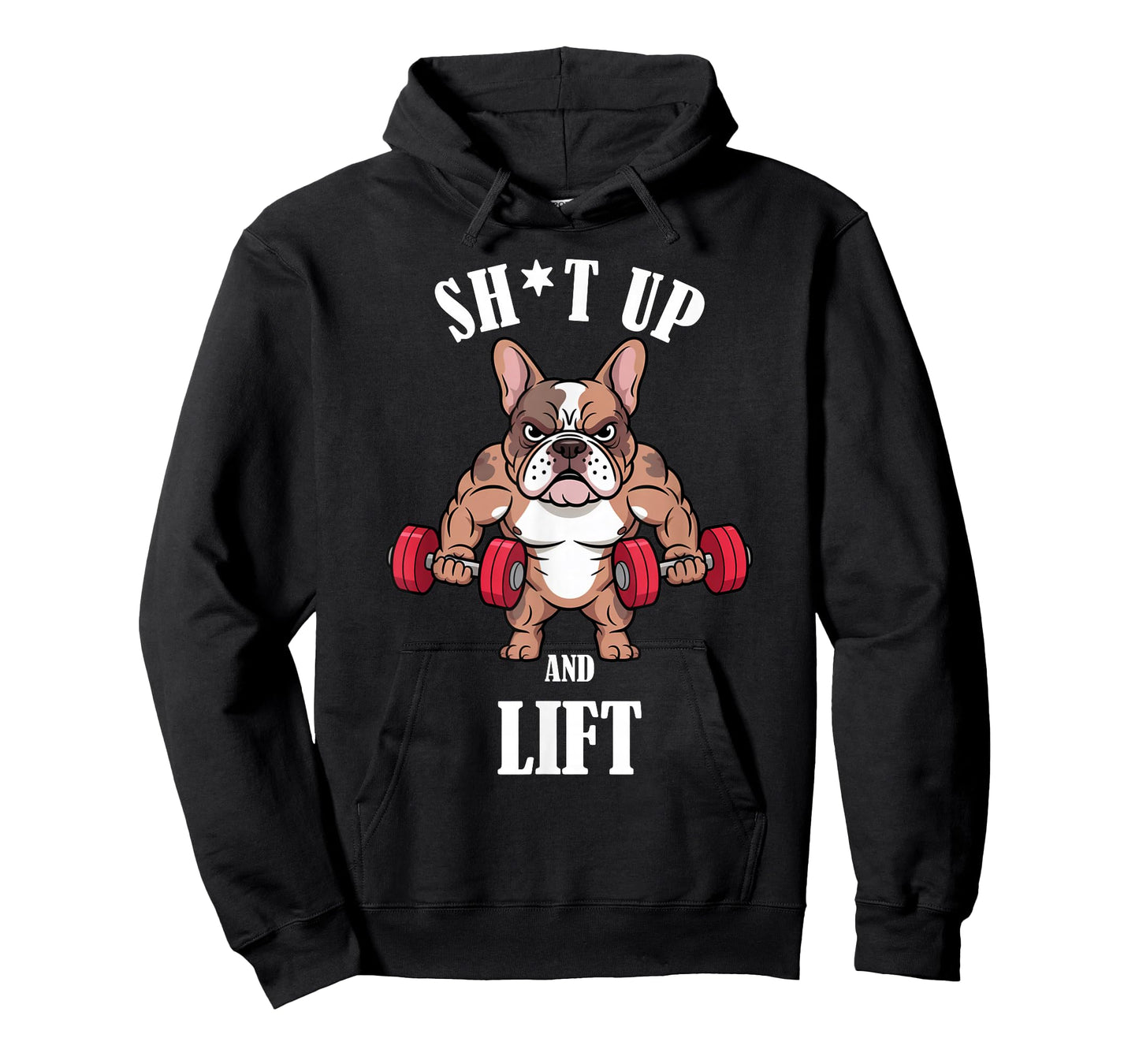 French Bulldog Weightlifting Dumbbells Funny Gym Workout T-Shirt