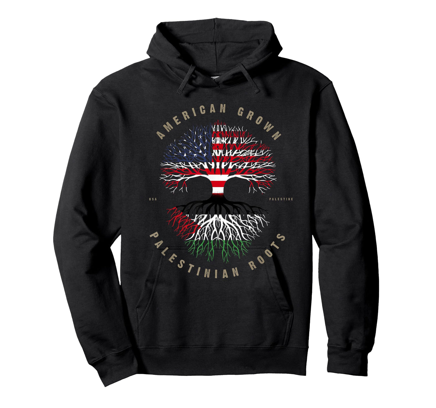 American Grown Palestinian Roots Palestine Flag T-Shirt