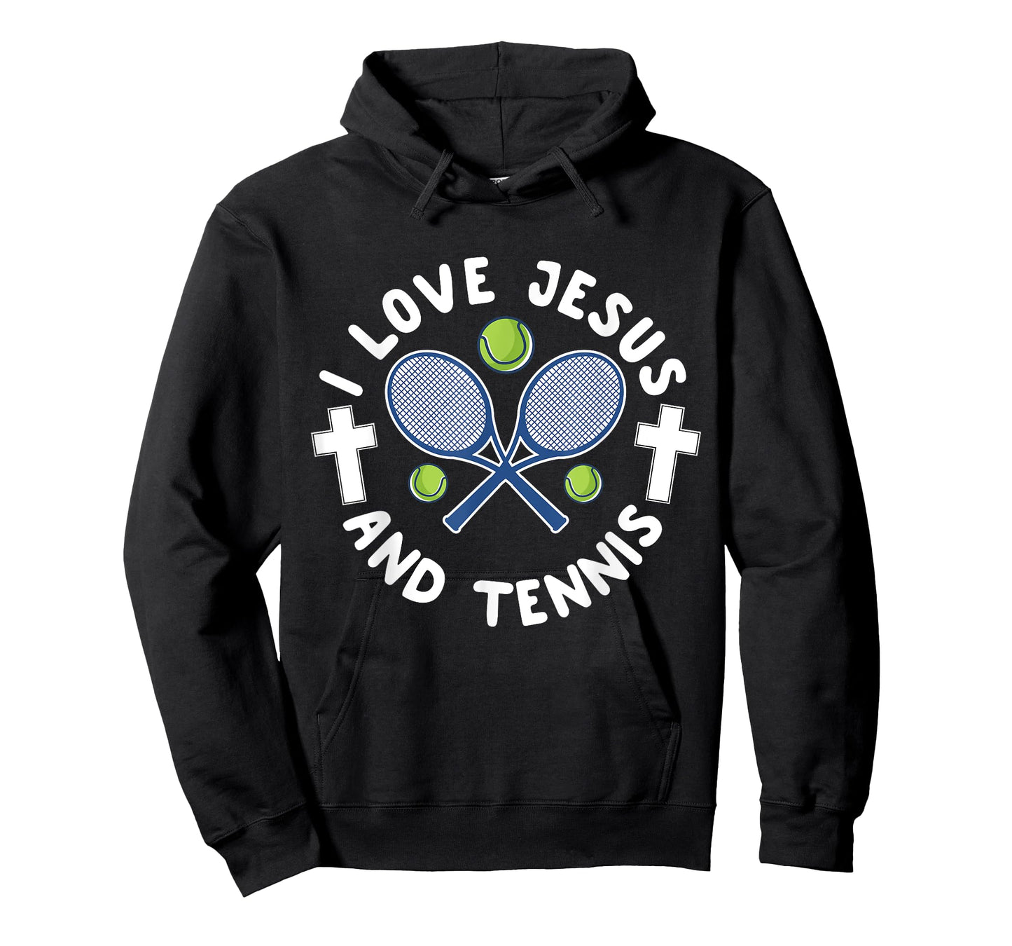 I Love Jesus And Tennis Cool Christian Sports Gift T-Shirt