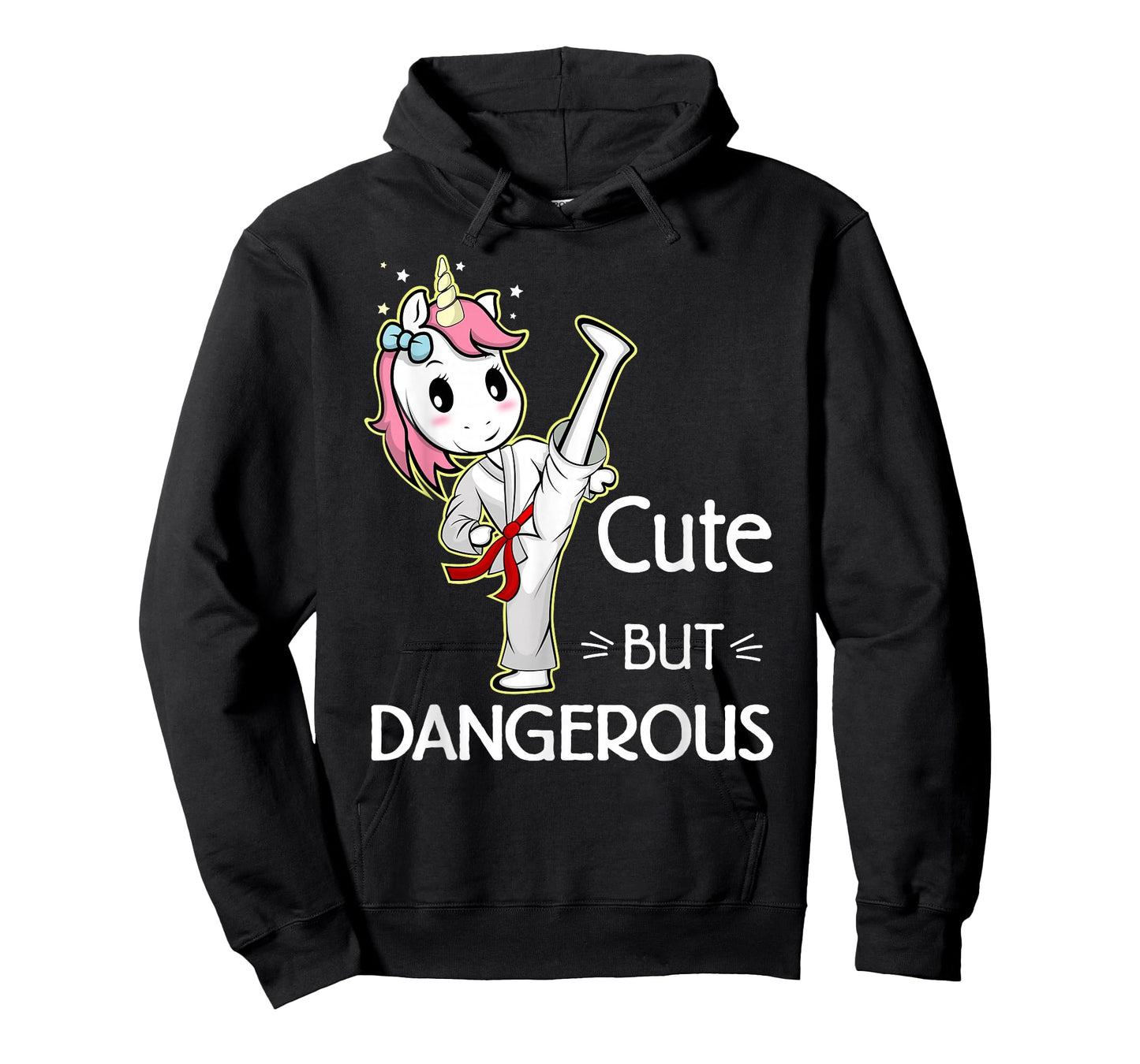 Cute Unicorn Karate Taekwondo T-Shirt - Unisex Kids - Black - Small - Short Sleeve - Funny Martial Arts T-Shirt