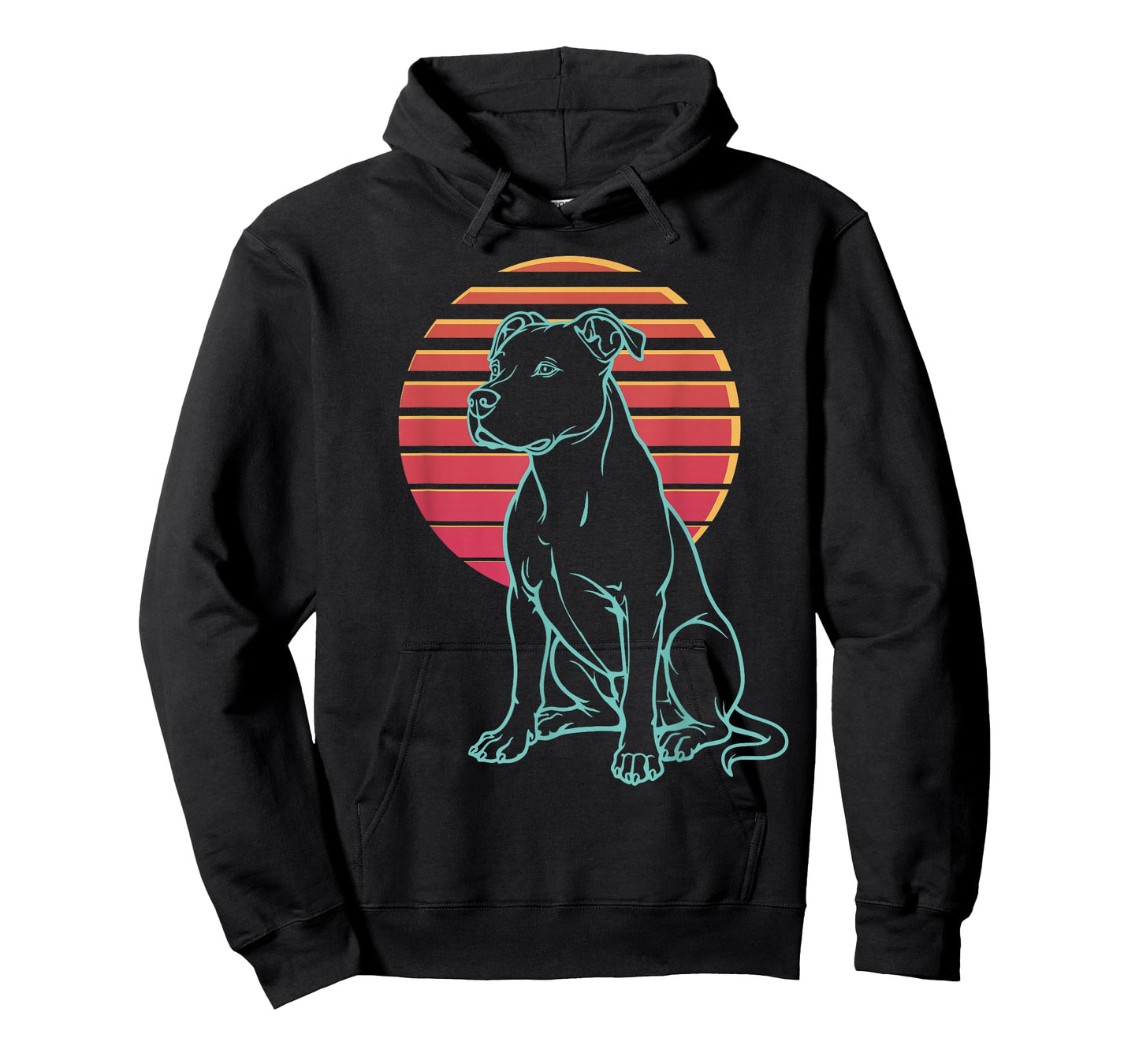 American Bulldog Lover Dog Owner Retro Synthwave 80s T-Shirt