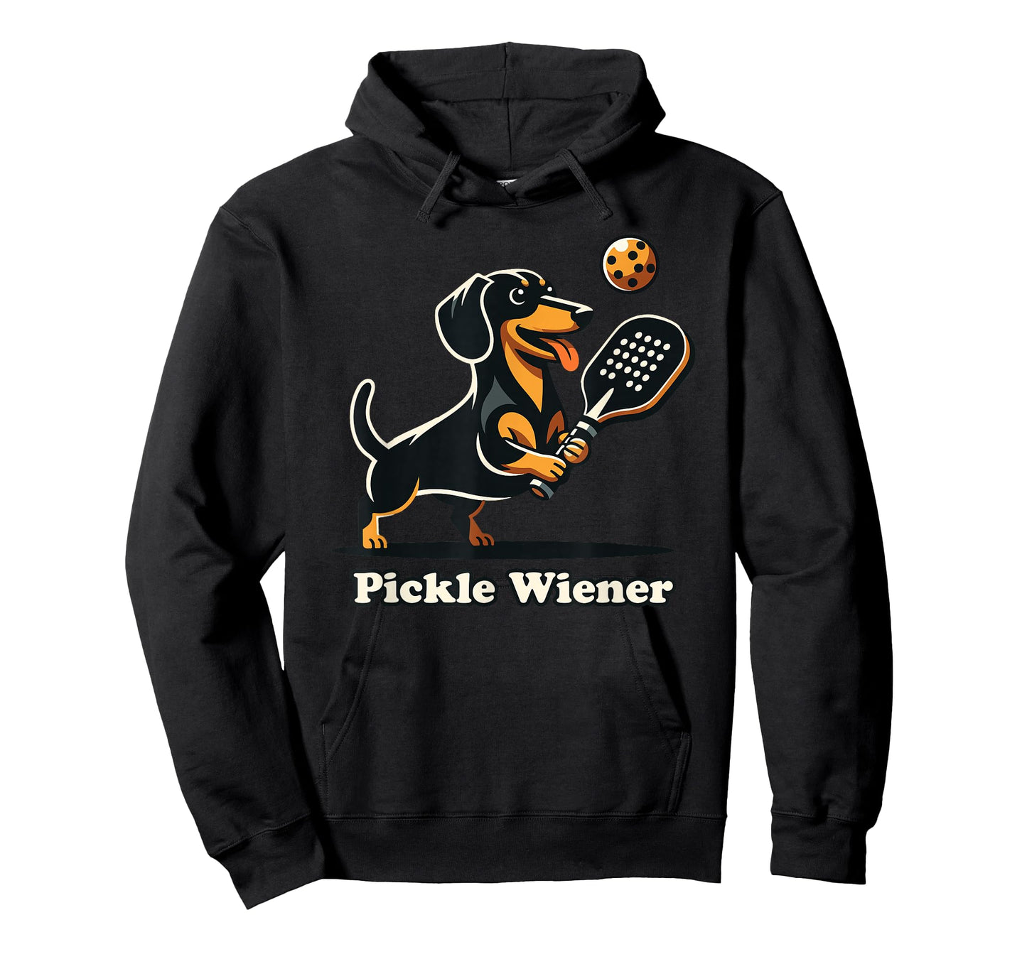 Dog Playing Pickleball Pickle Wiener Dog Dachshund Funny T-Shirt