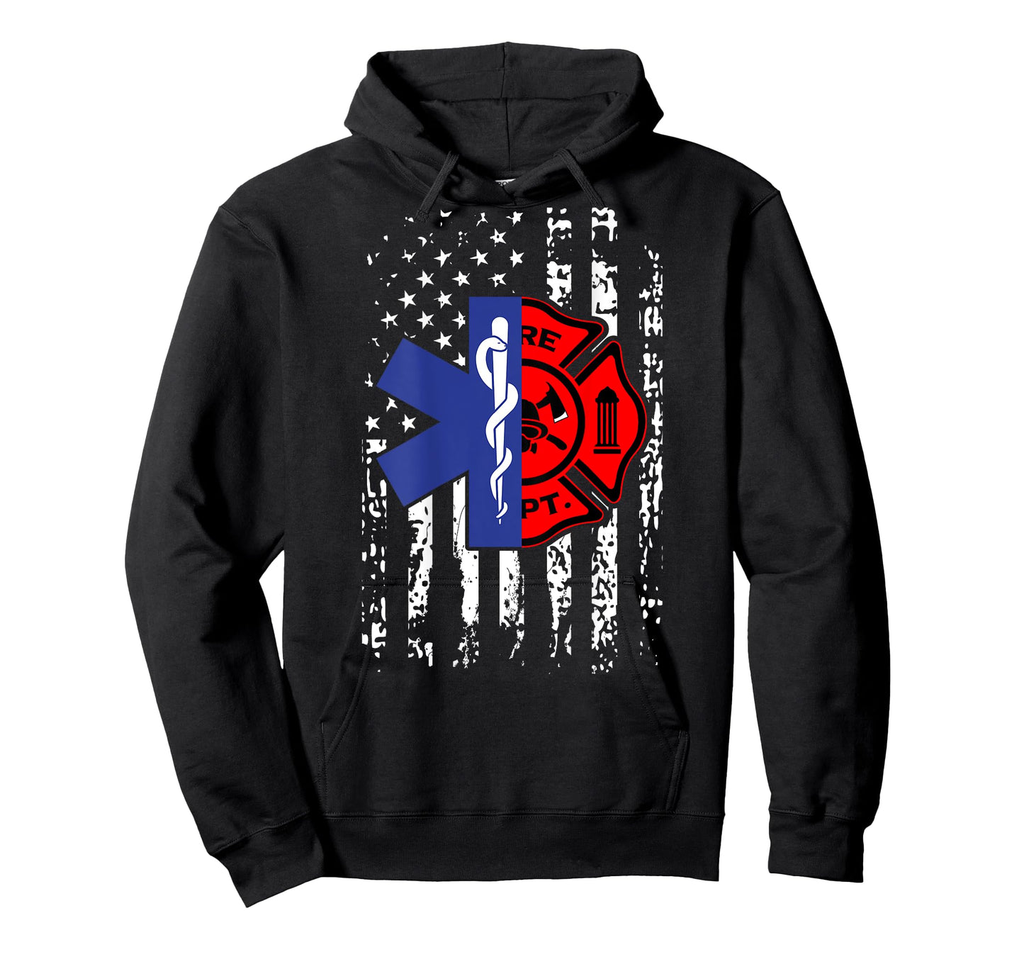 EMT Firefighter Shirt Firefighter American Flag Back Print Women Girls Kids Men T-Shirt