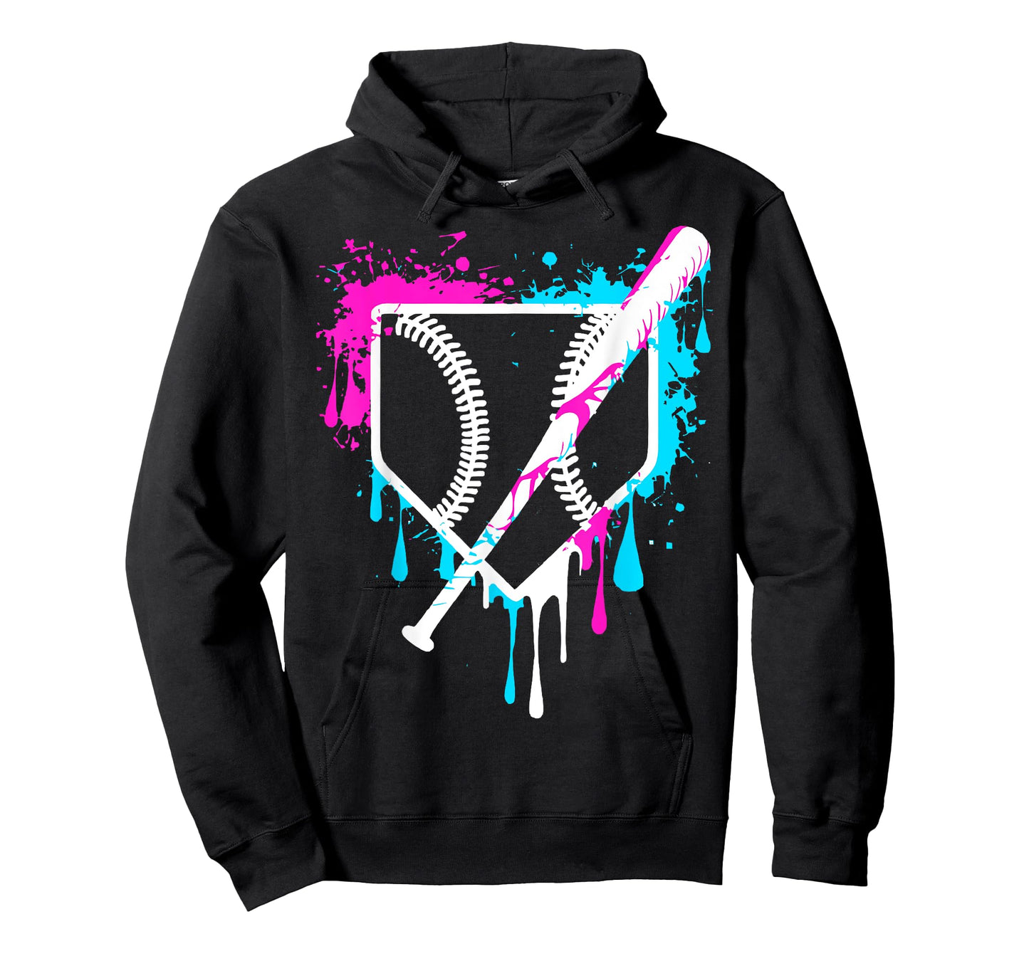 Cool Drip Baseball Bat Home Plate Boys Kids Ice Cream Drip T-Shirt
