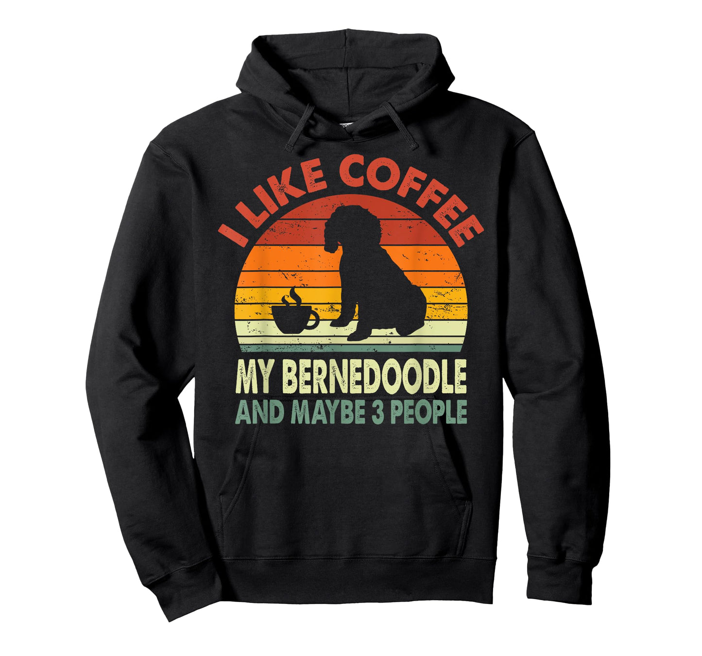 I Like Coffee My Bernedoodle And Maybe 3 People Retro Gifts T-Shirt