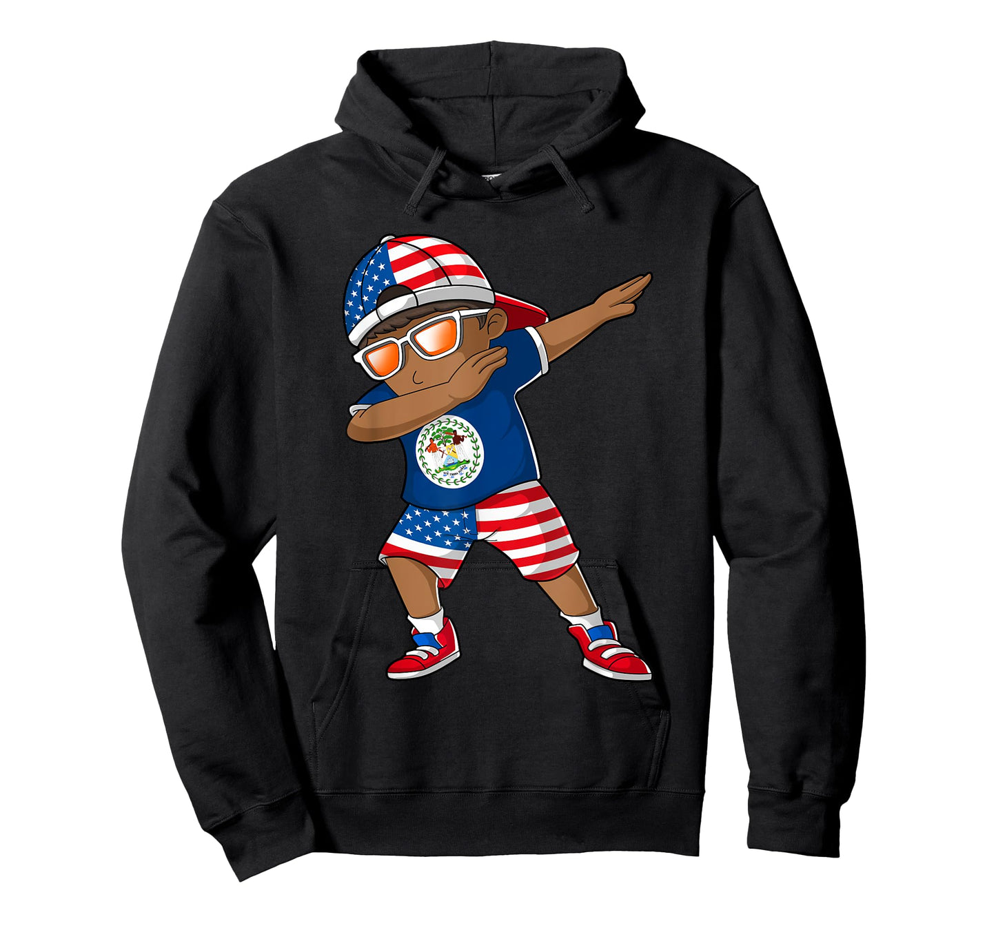 Half American Half Belizean Boy Kid Belize Flag Patriotic T-Shirt